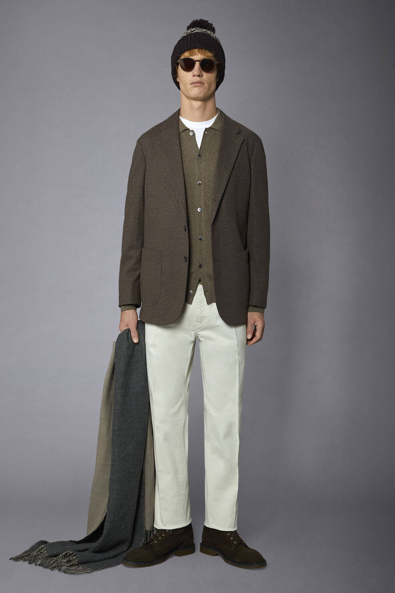 Giacca uomo monopetto in jersey piquet regular fit image number 0