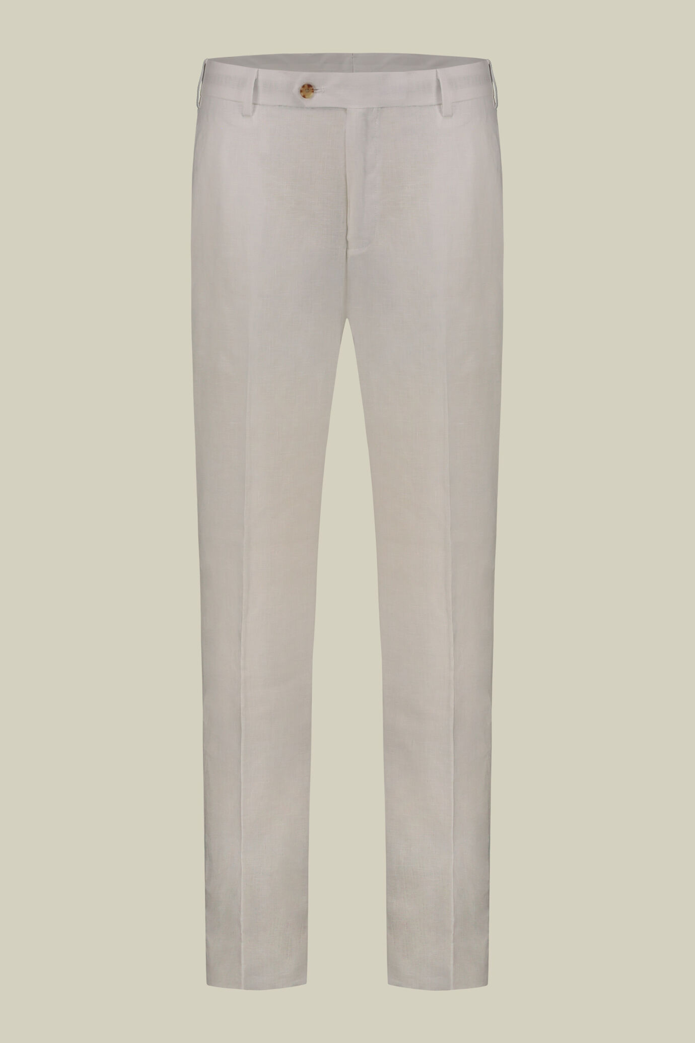 Single-breasted men's suit with flat front trousers, in 100% linen with a washed effect image number 6