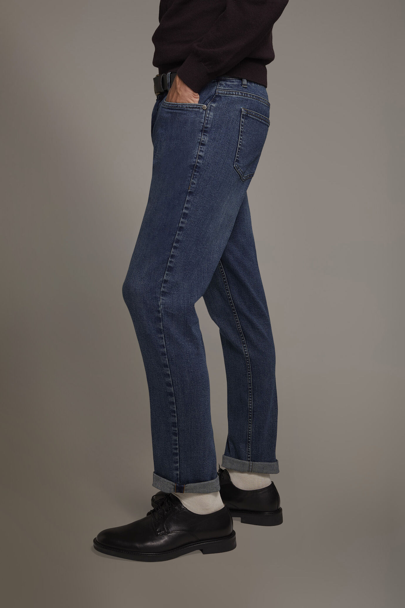 Jeans uomo 5 tasche regular fit tessuto denim image number 3