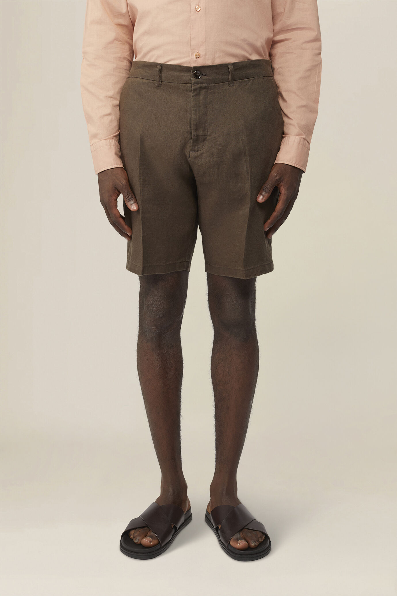 Bermuda homme 100 % lin coupe classique image number 1