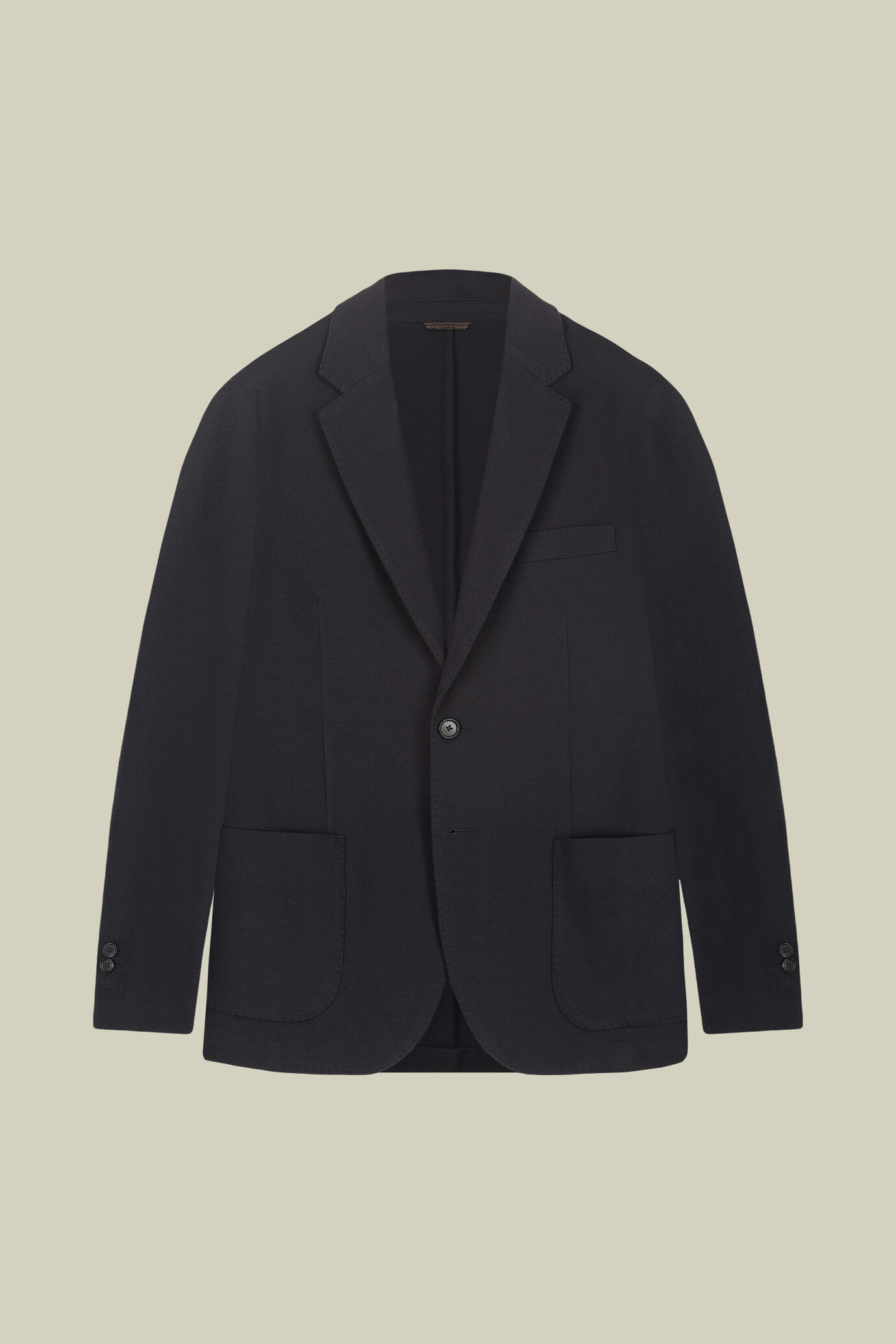 Men&rsquo;s unlined single-breasted jacket in dobby-weave jersey with a regular fit
