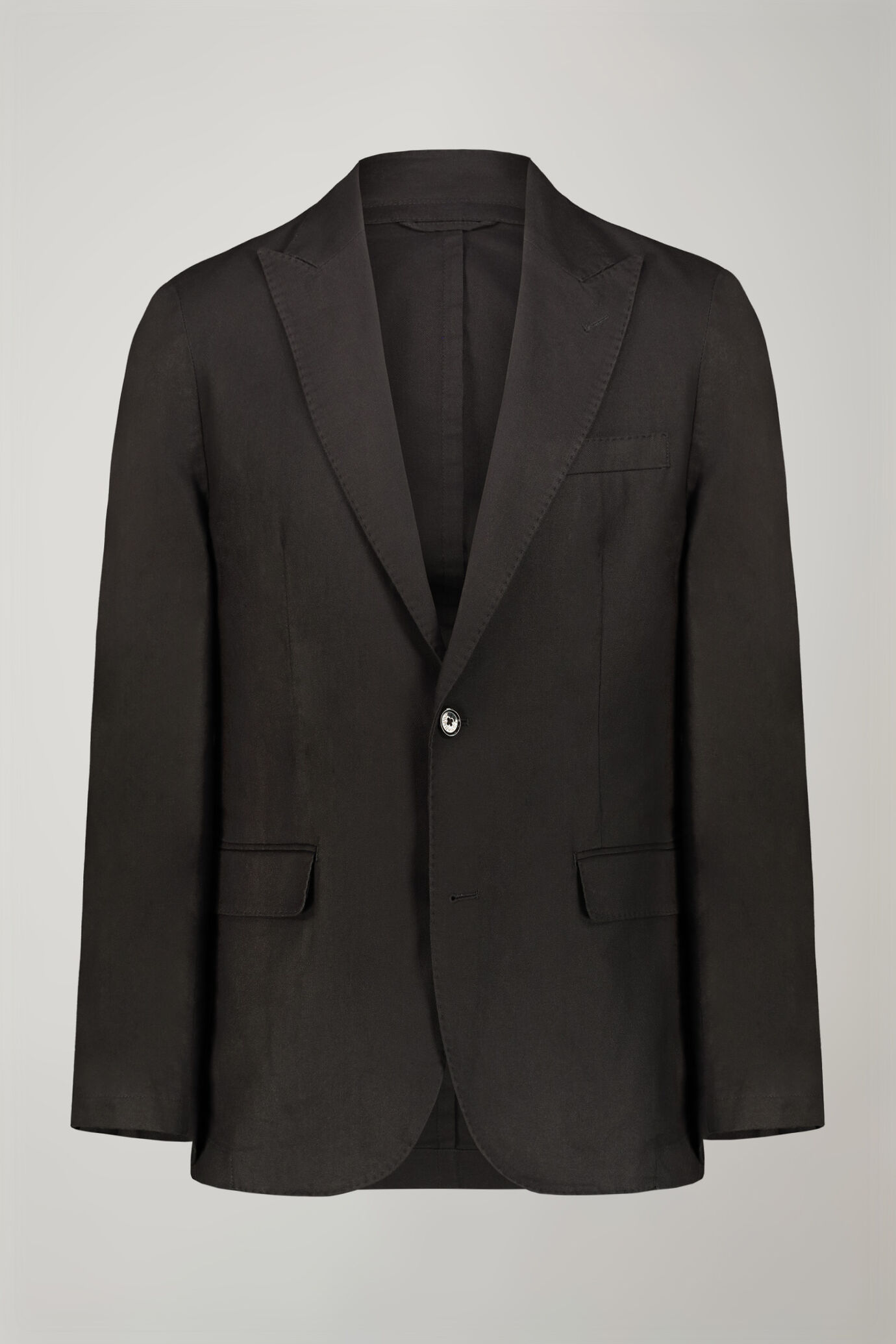 Giacca uomo tessuto lino e cotone sfoderata monopetto con rever a lancia regular fit image number 4