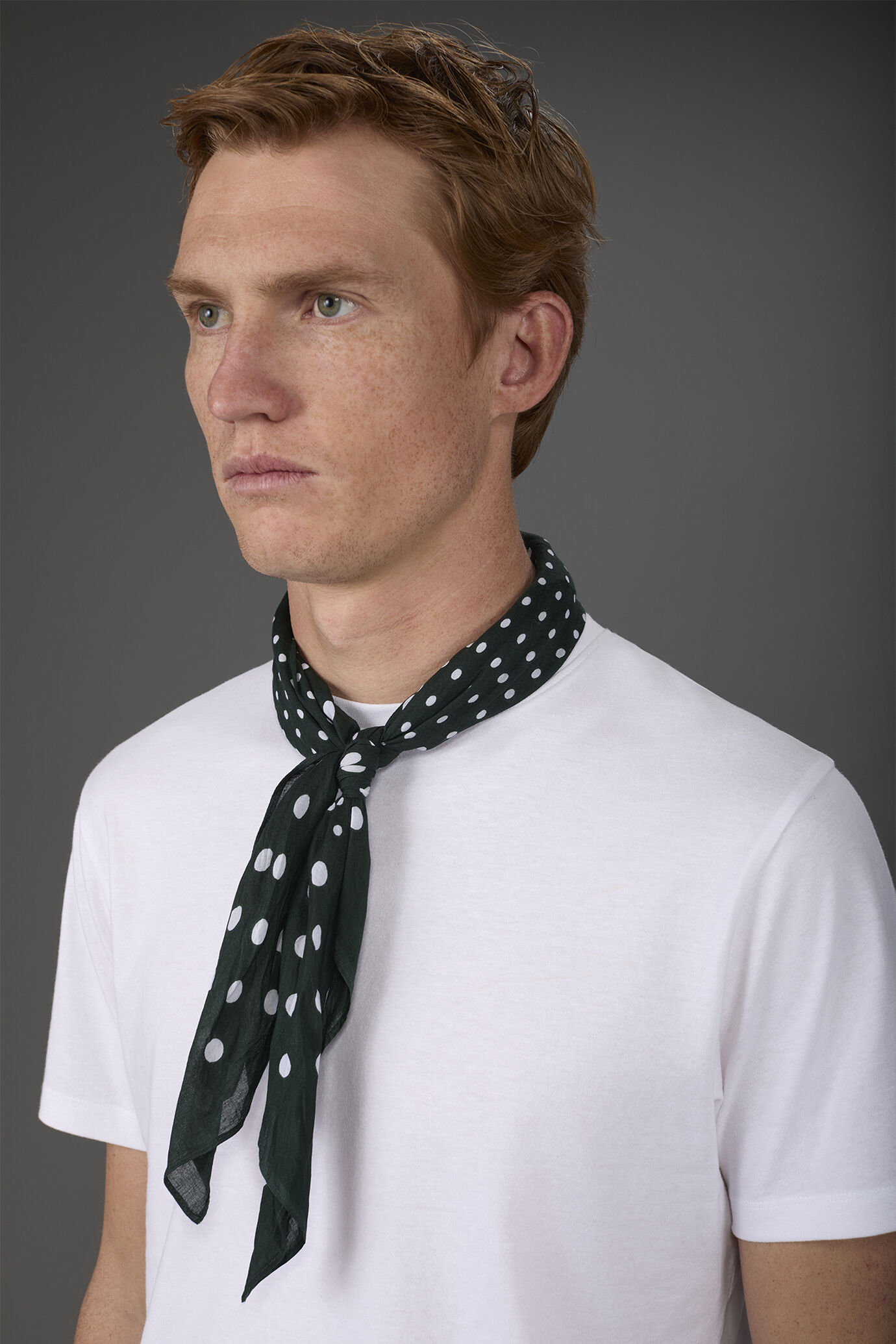 Men's scarf with polka dot pattern image number 0