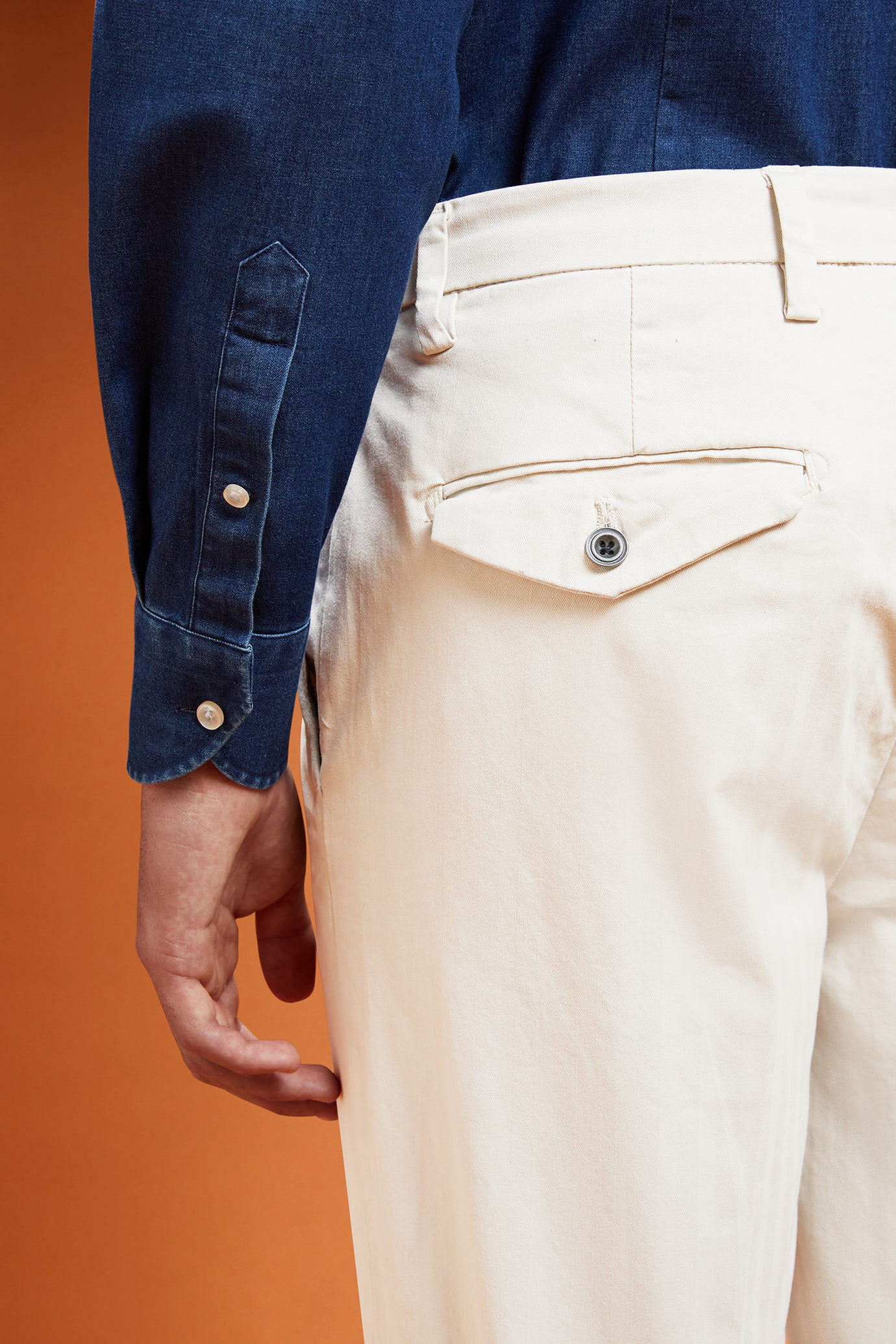 Pantalone uomo classico costruzione spina di pesce elasticizzato regular fit image number 3