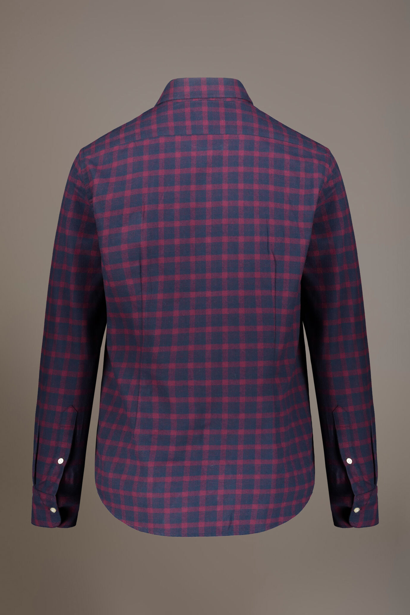 Camicia casual collo francese comfort fit tessuto in flanella a quadri image number 5