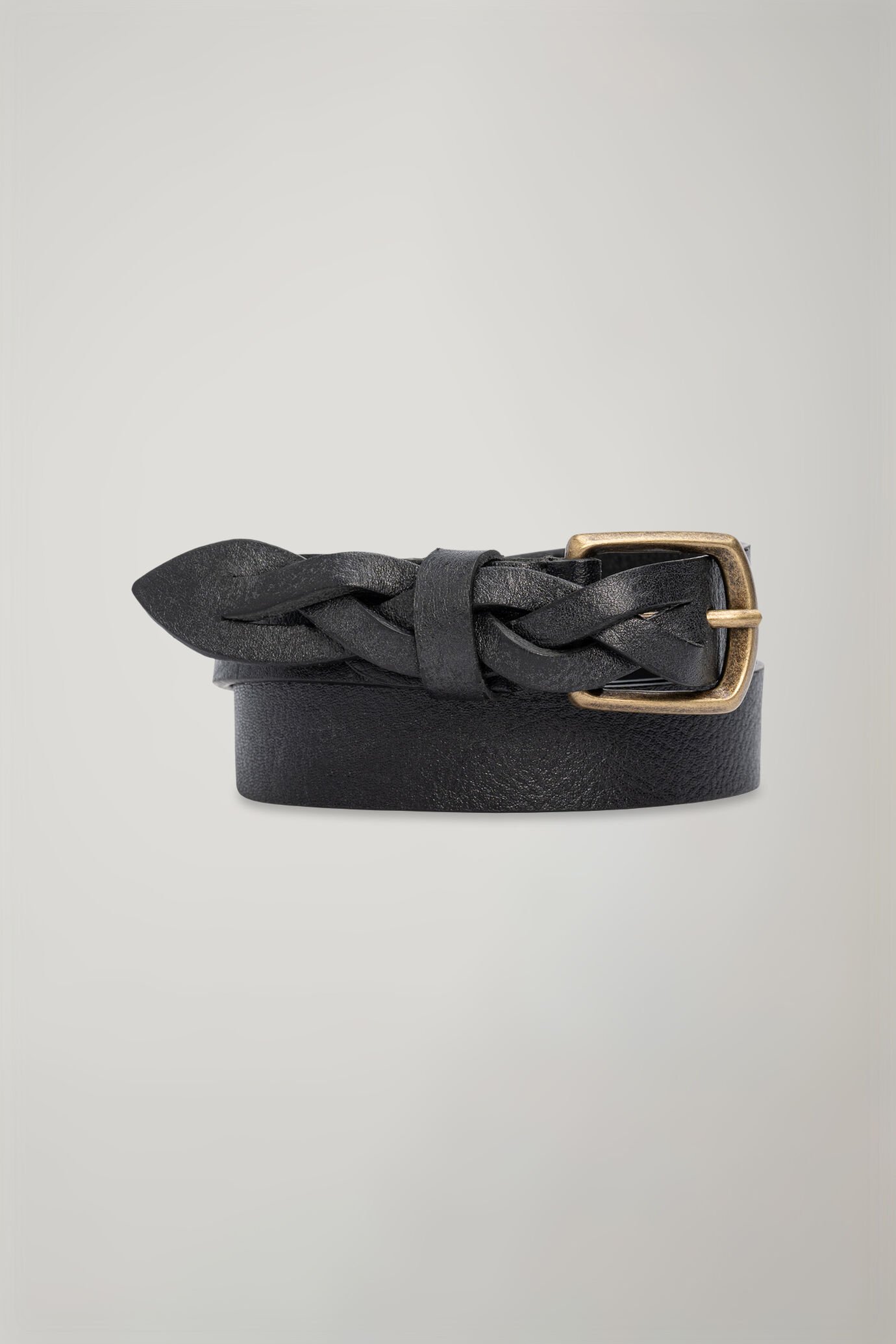 Ceinture femme en 100&nbsp;% cuir avec tressage final