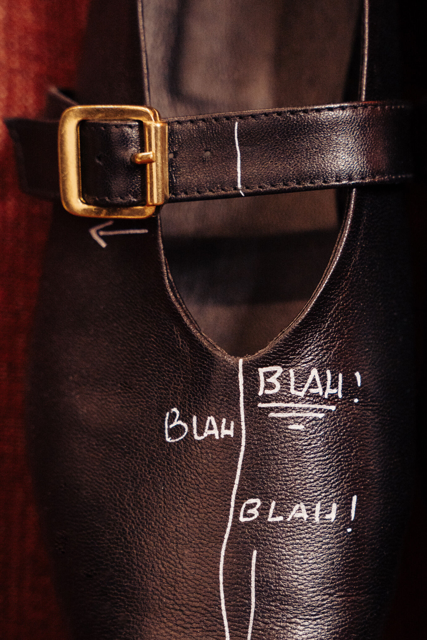 Damen-Ballerinas 100 % Leder handbemalt "Imperfection” Limitierte Edition image number 7