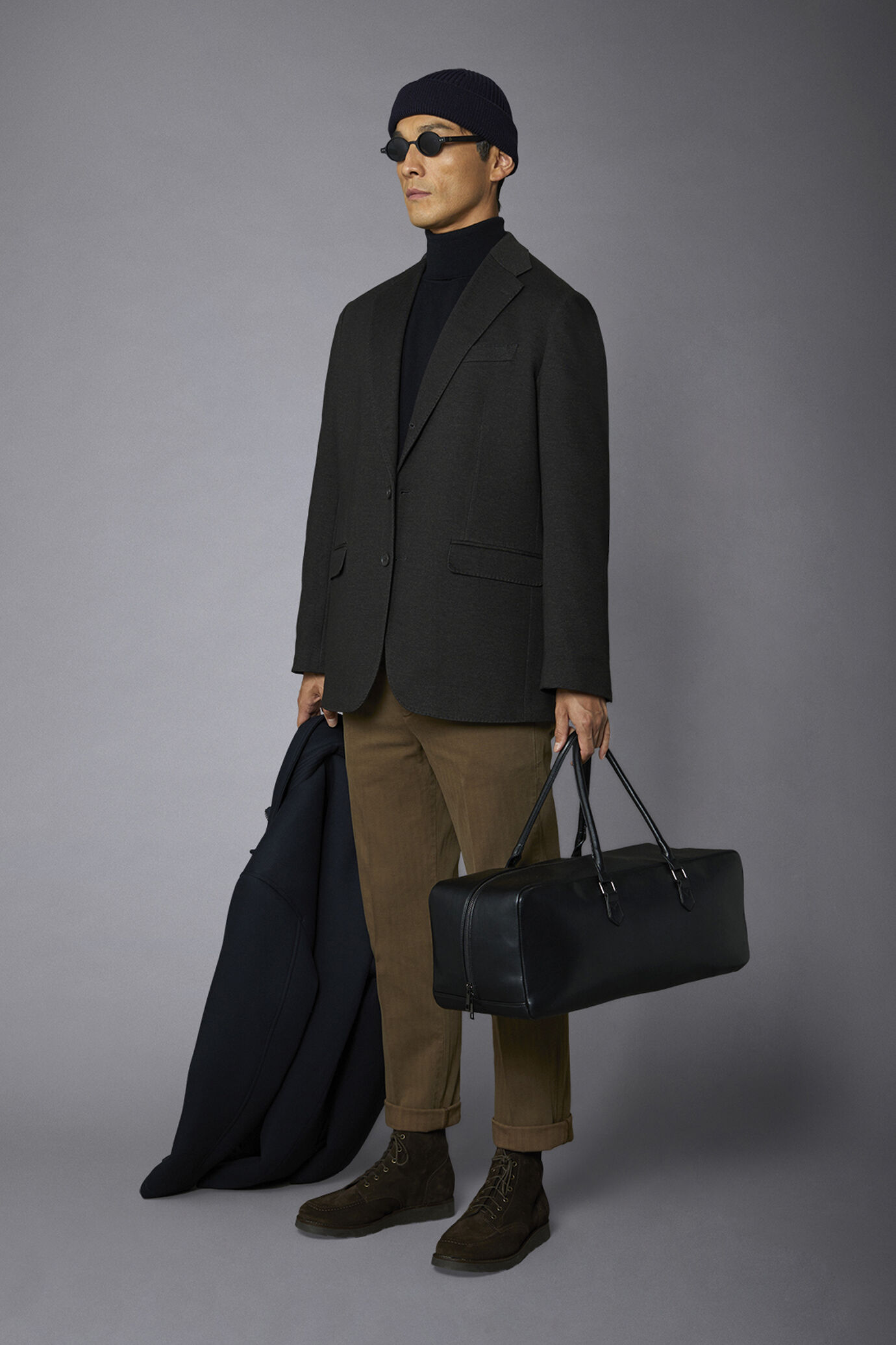 Giacca monopetto genderless in jersey stampato regular fit image number 1