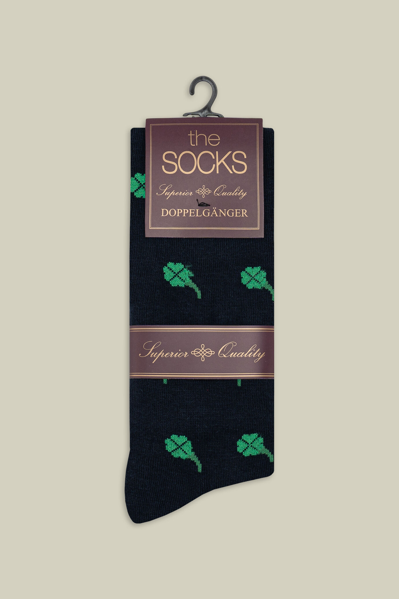Herren-Socken aus glatt gestricktem Material mit Kleeblattmotiv image number 1