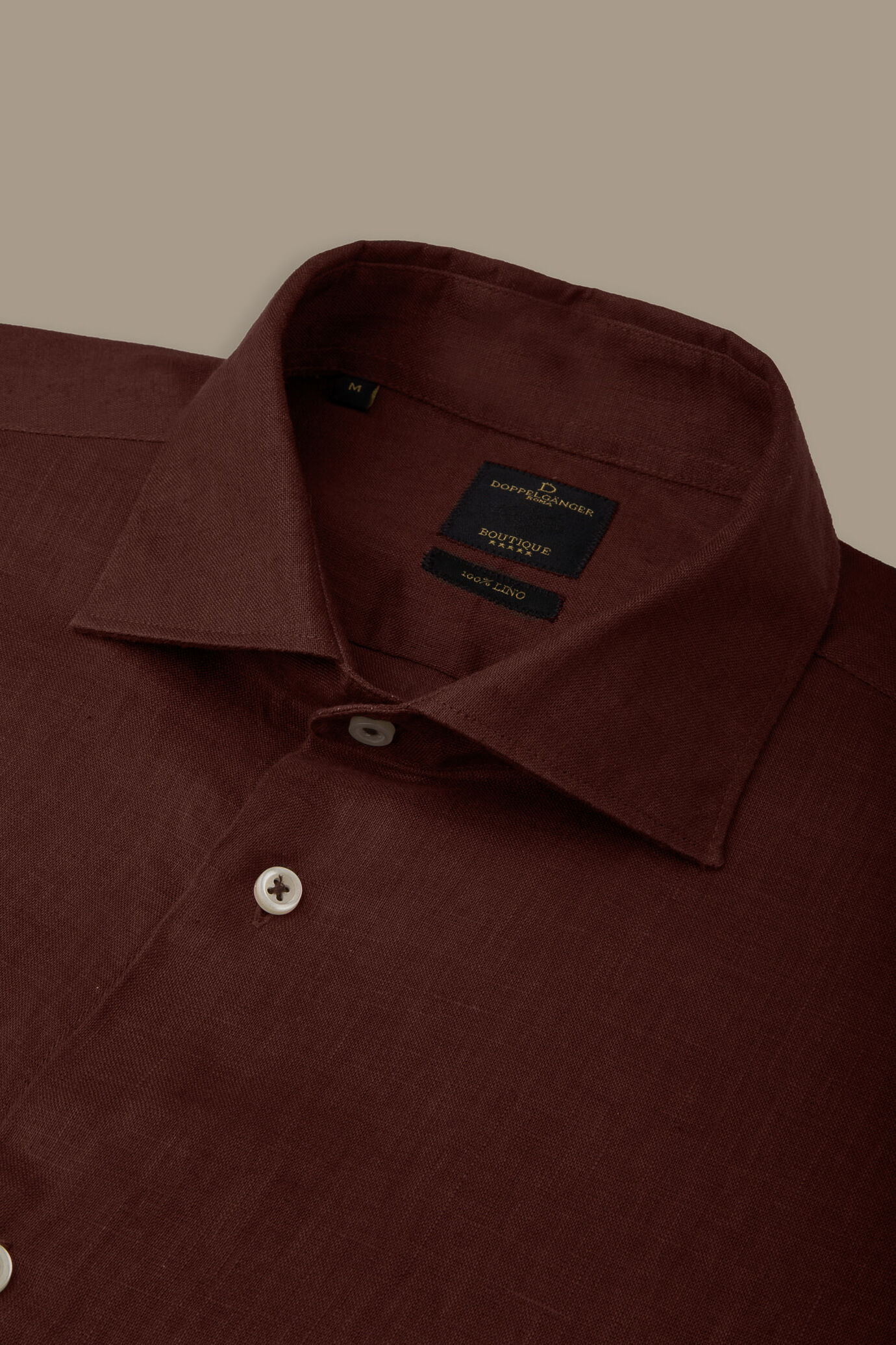 Camicia casual uomo collo francese tinta unita 100% lino image number 3