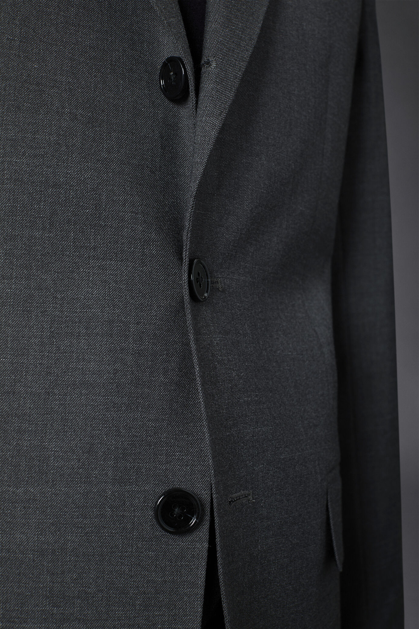Costume croisé simple, coupe normale, tissu grisaille image number 4