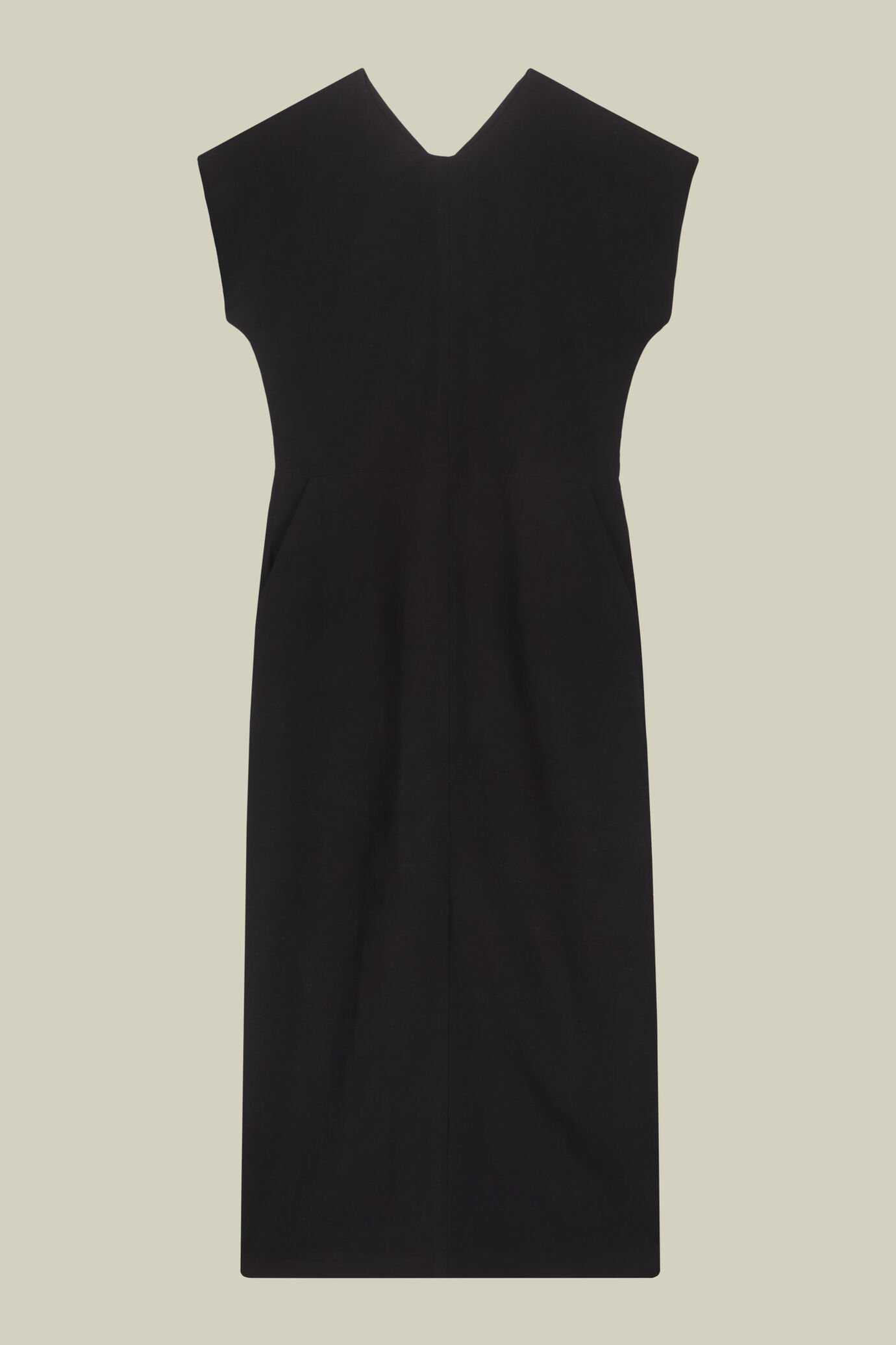 Langes Damenkleid mit Kimonoärmel und Rückenausschnitt