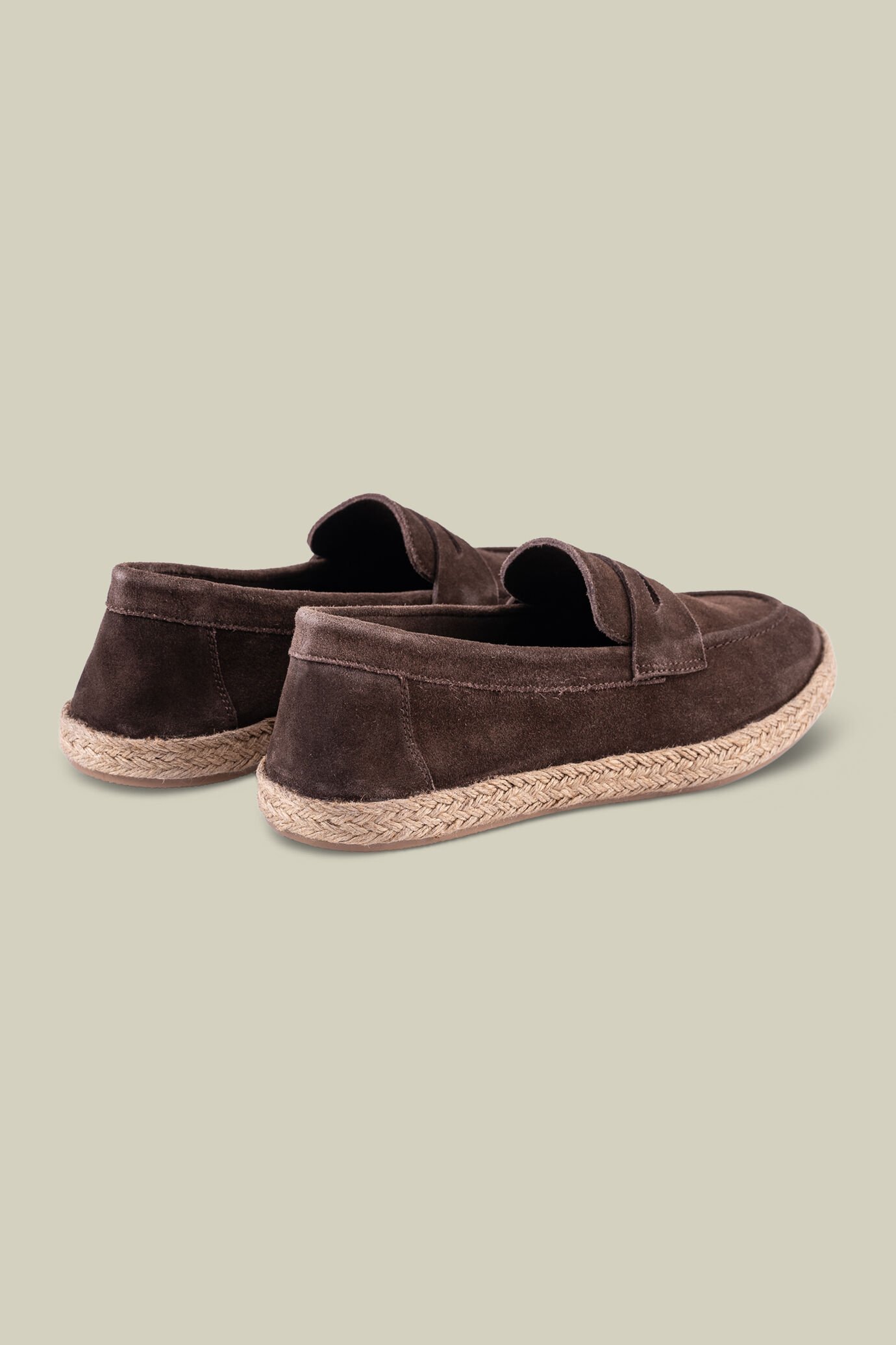 Espadrillas 100% vera pelle scamosciata con rivestimento laterale in paglia image number 3