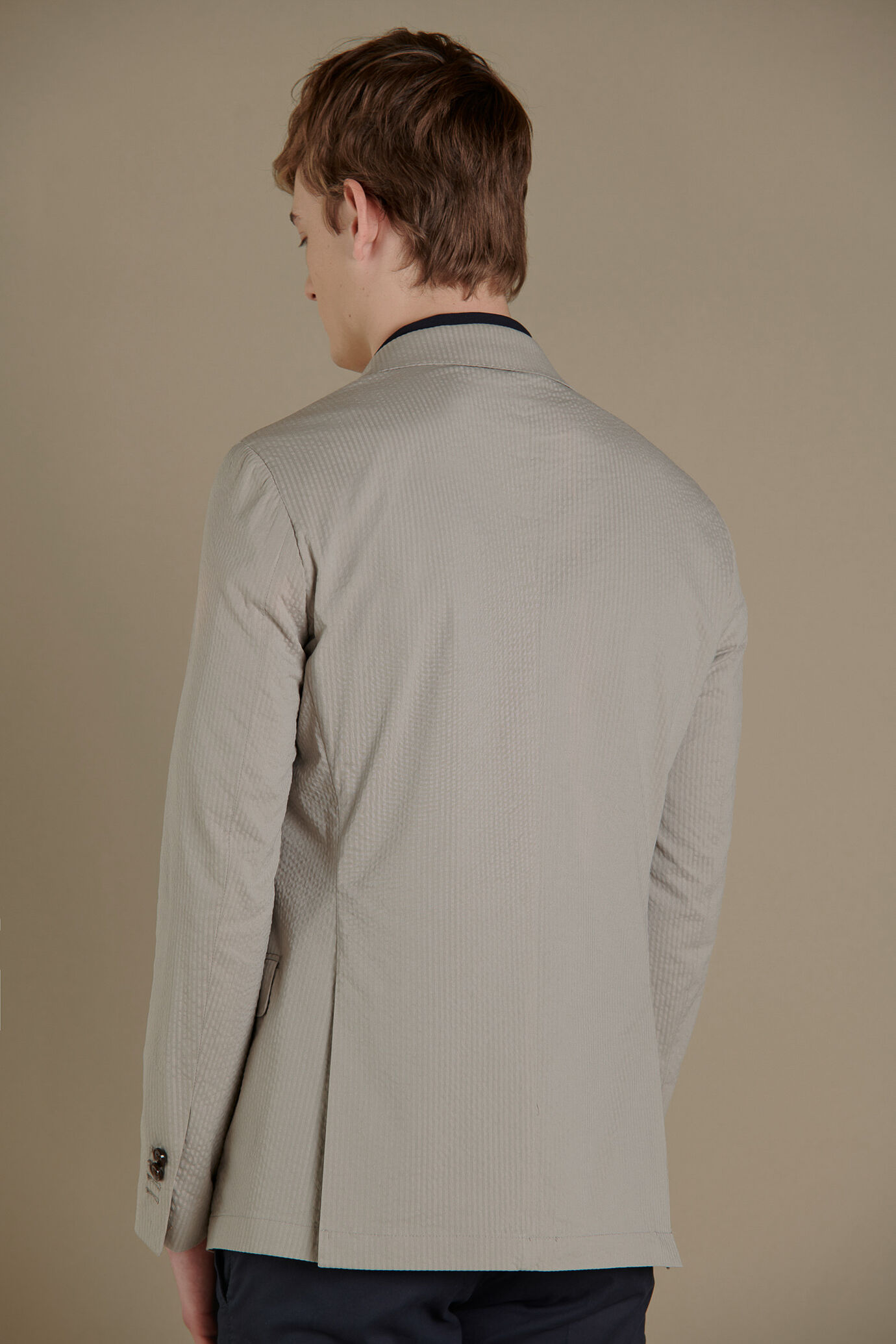 Single breasted jacket flap pockets cotton blend image number 3
