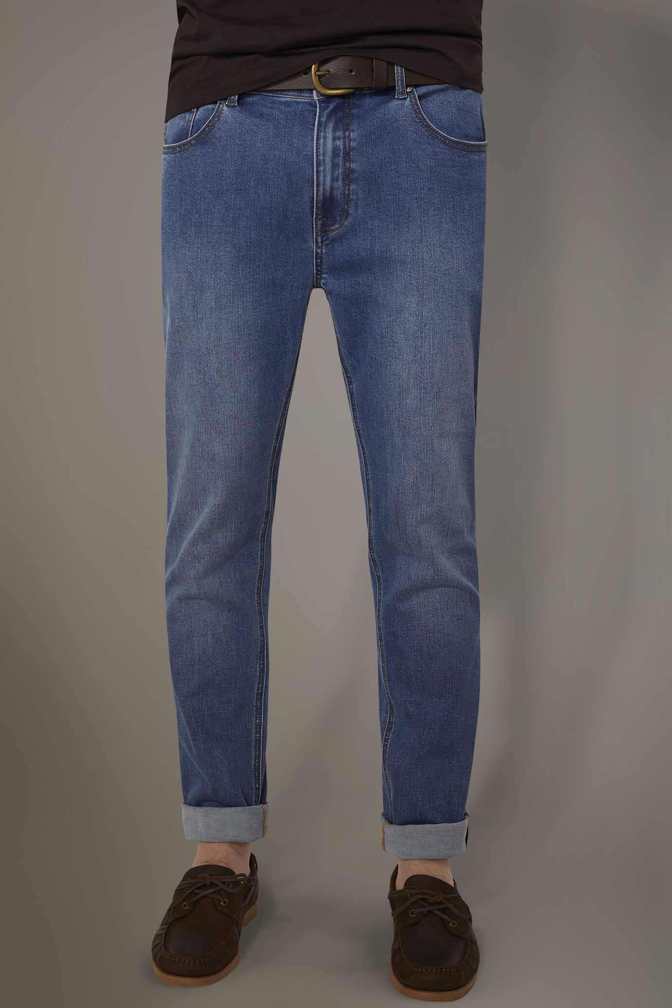 Jeans 5 tasche regular fit tessuto denim image number 3