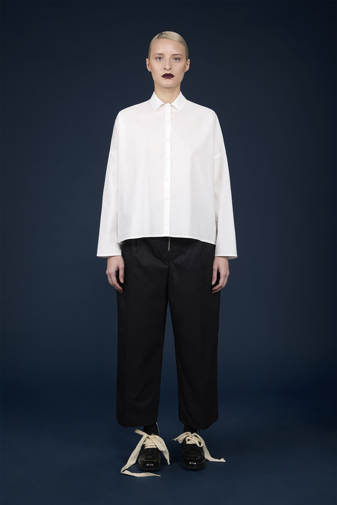 Camicia donna boxy a maniche lunghe image number 1