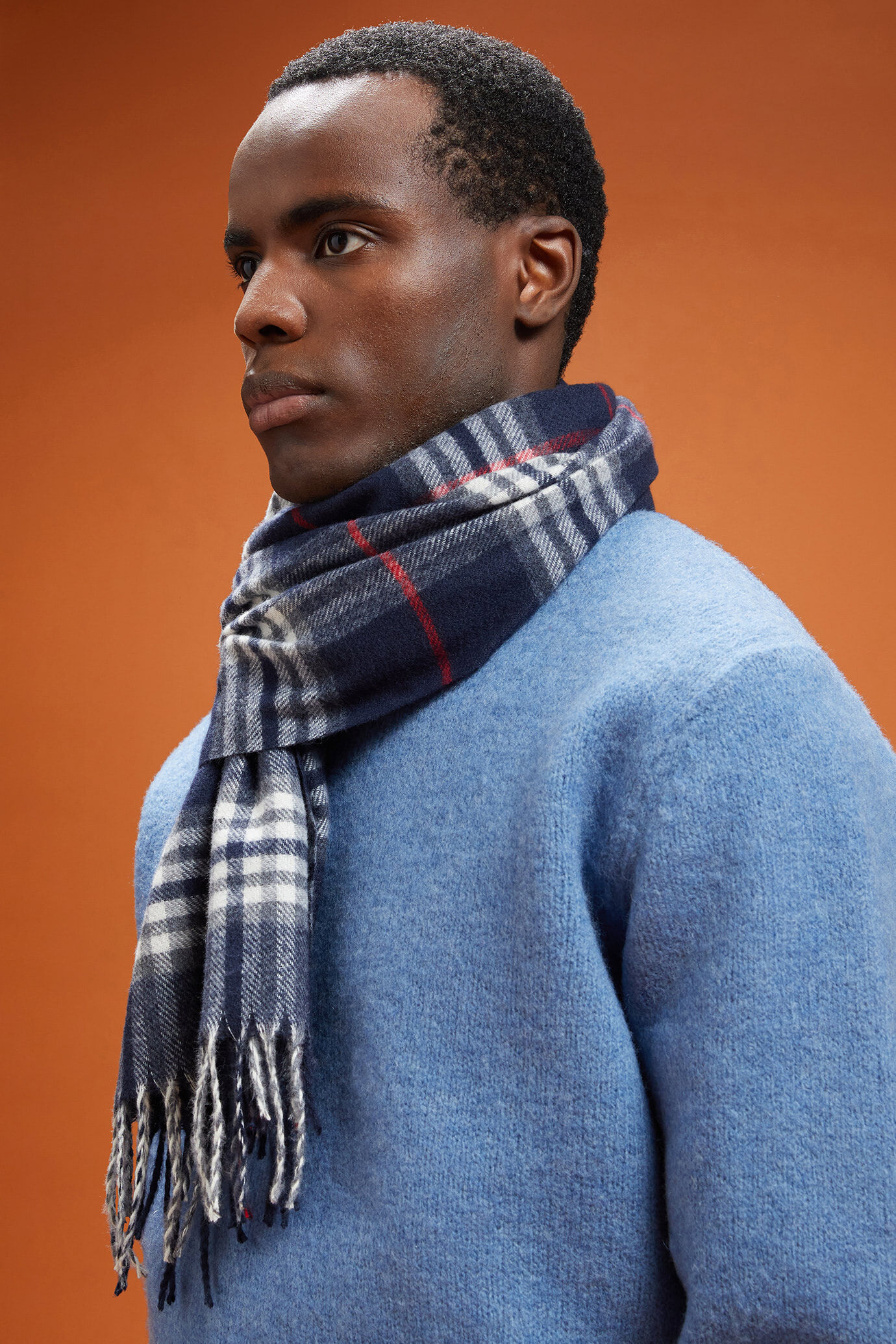 Sciarpa Jack Jones Uomo Sciarpa Uomo In Viscosa Blu A Righe