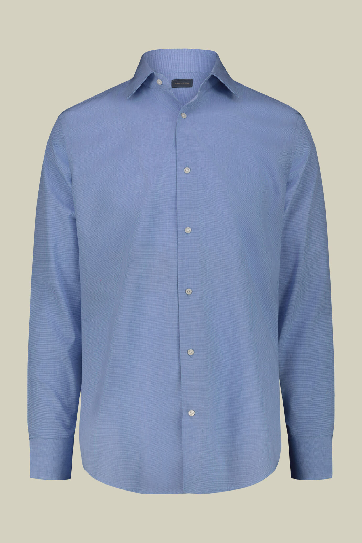 Camicia uomo con collo classico in tessuto micro pied de poule 100% cotone