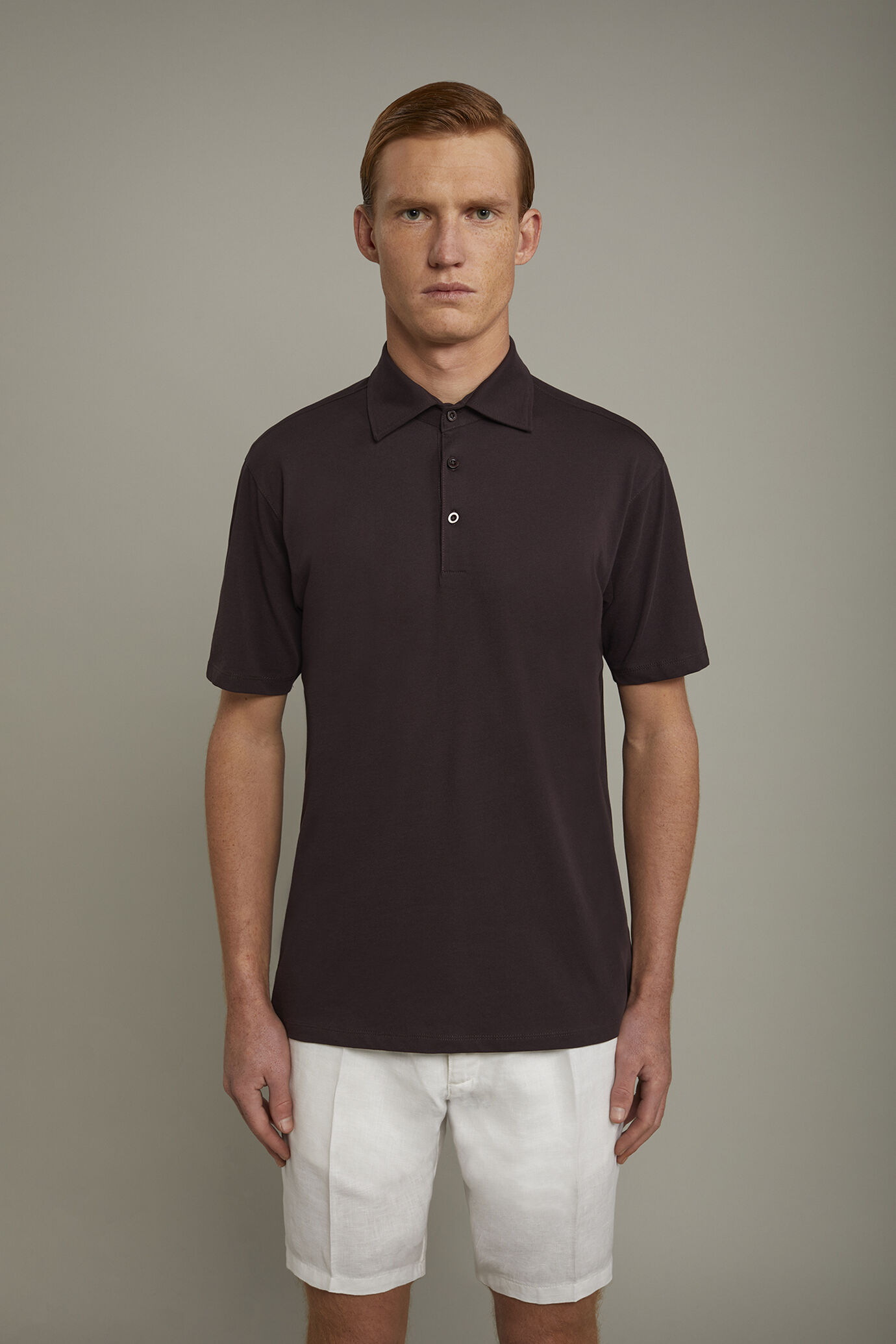Men’s polo shirt short sleeves 100% supima cotton regular fit image number 2