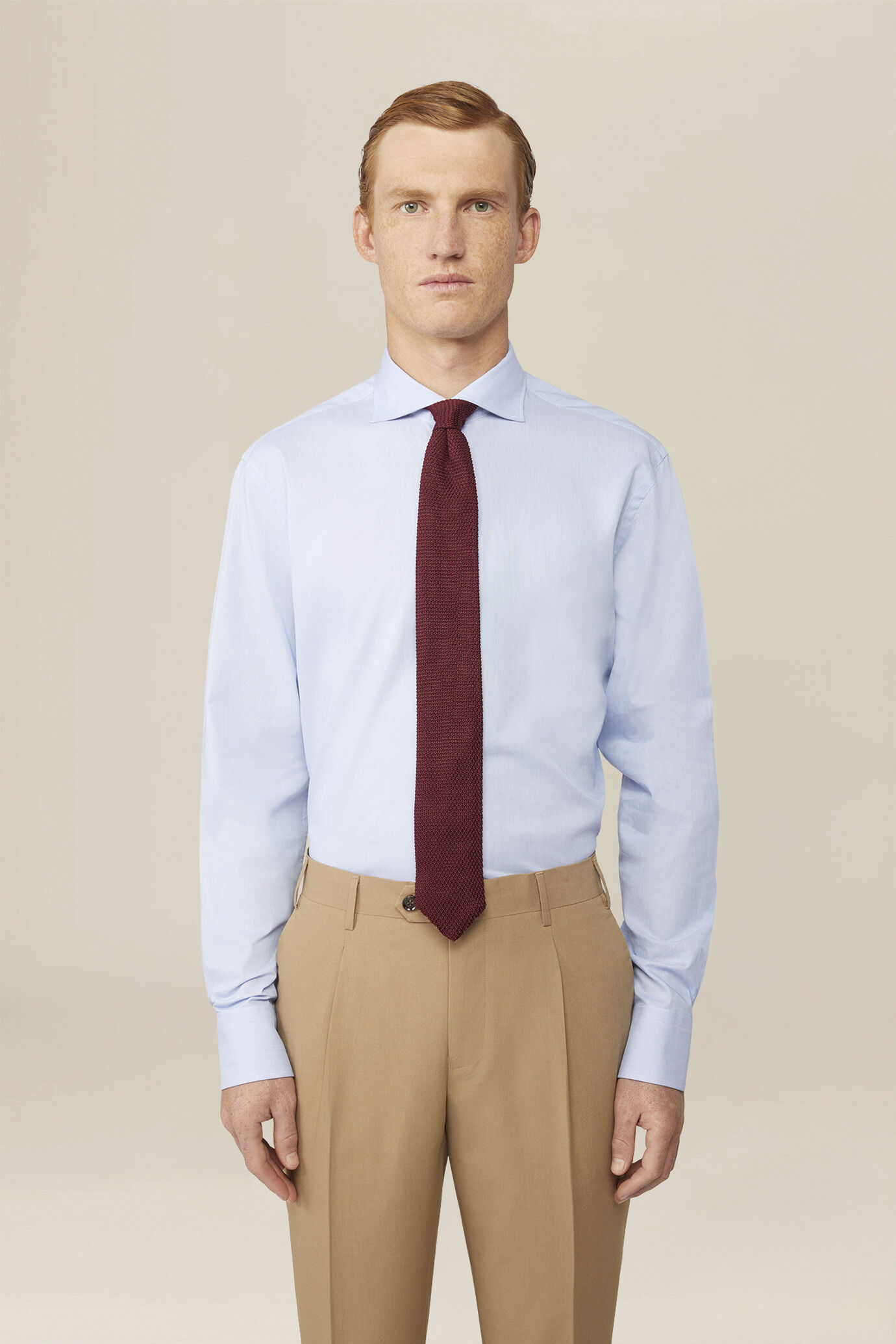 Men's 100% cotton dobby piqu&eacute; shirt image number 0