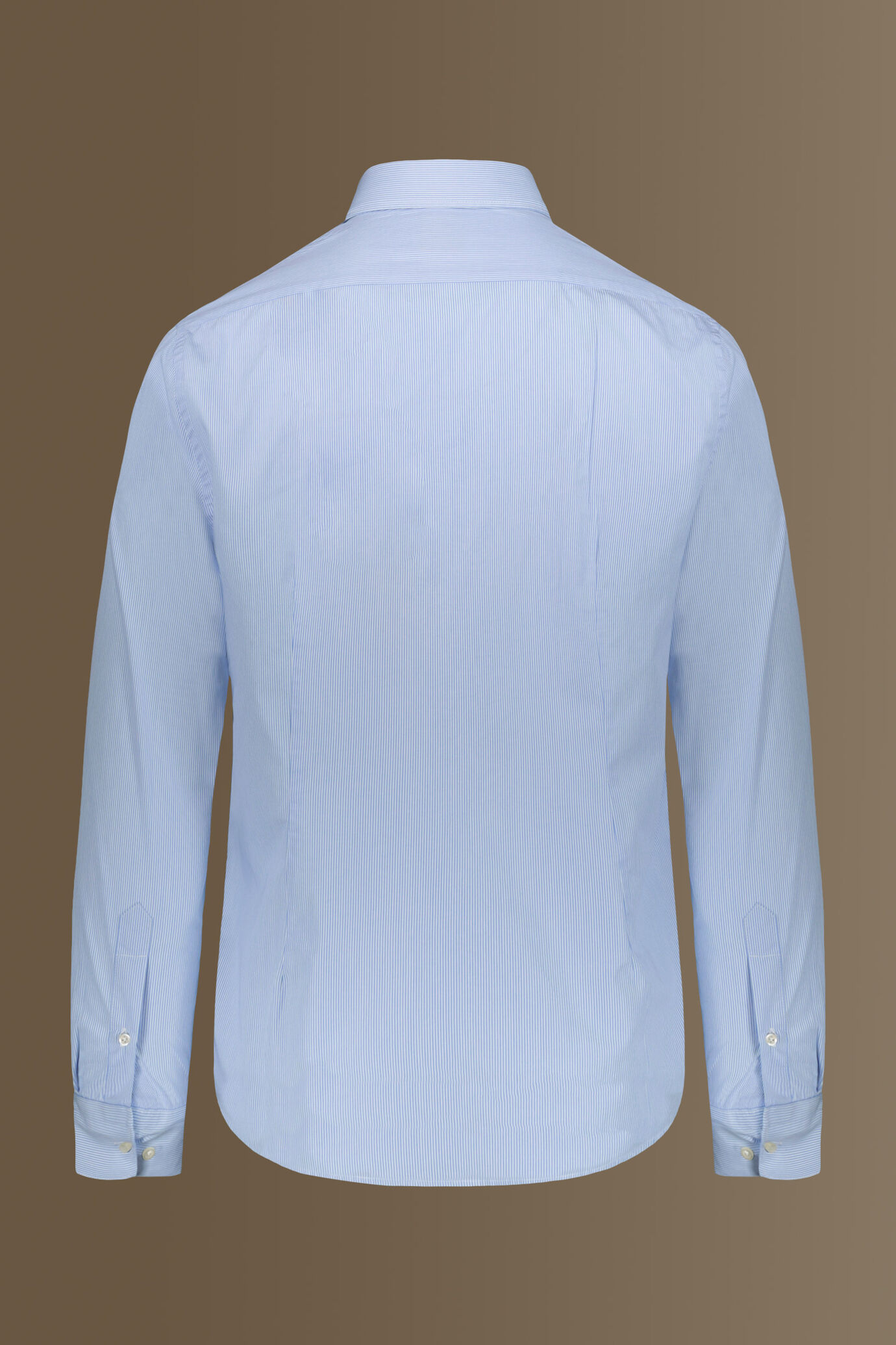 Camicia classica lavata uomo collo francese tinto filo popeline rigato image number 4