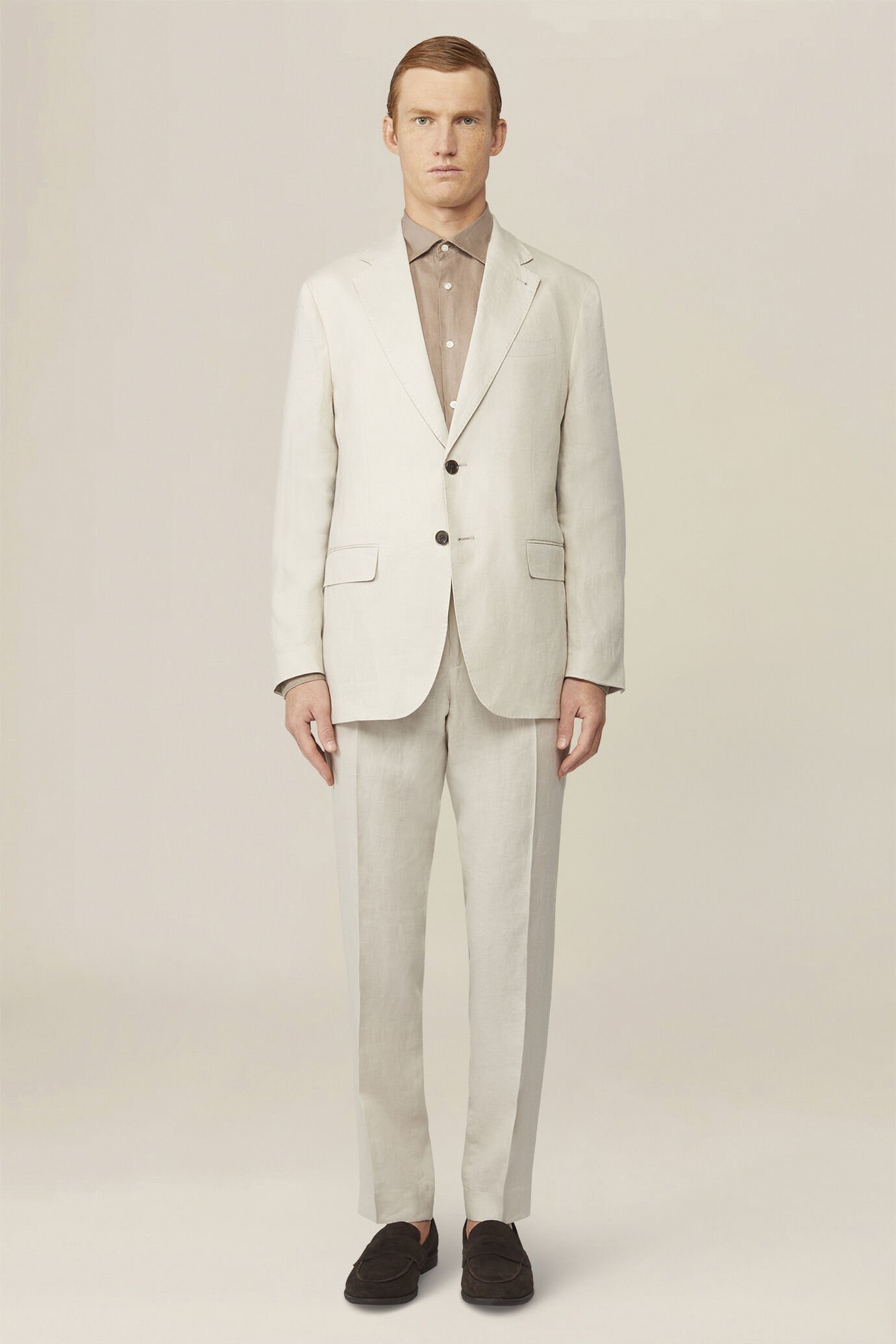 Einreihiger Herrenanzug aus 100 % Leinen, Regular Fit image number 1