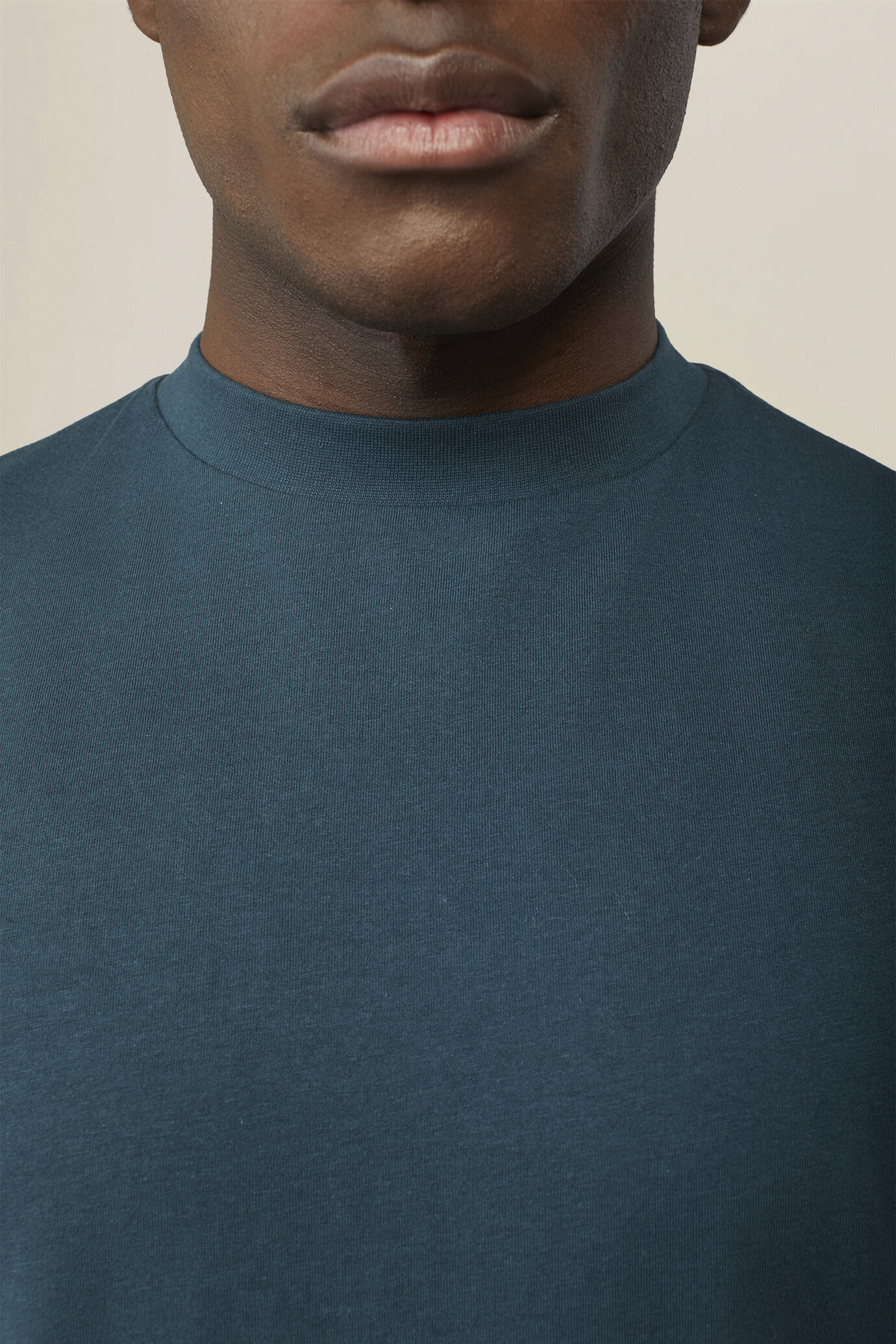 Men's T-shirt in 100% cotton jersey with slightly high neck image number 2