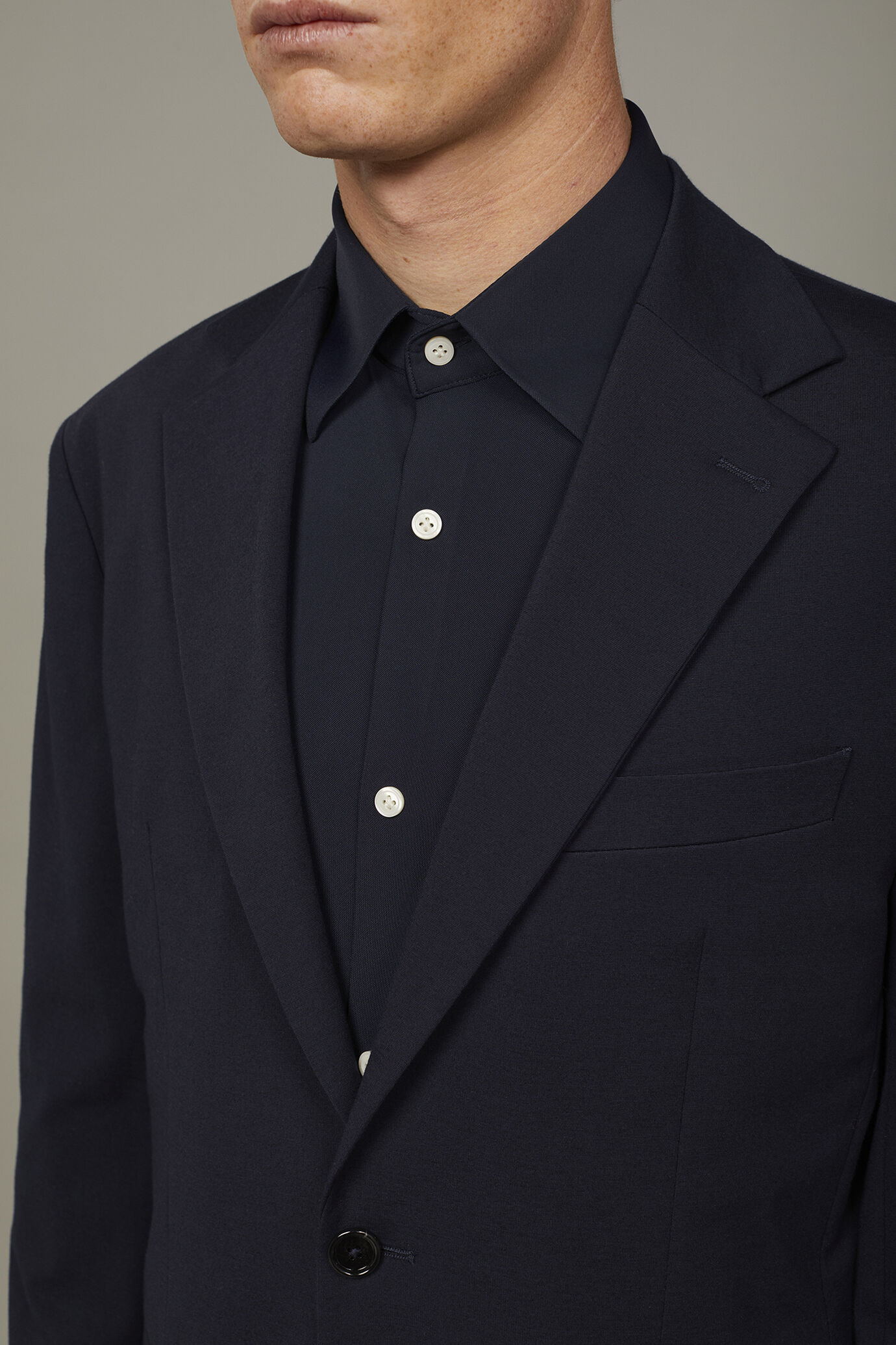 Giacca uomo monopetto in jersey sfoderata regular fit image number 3