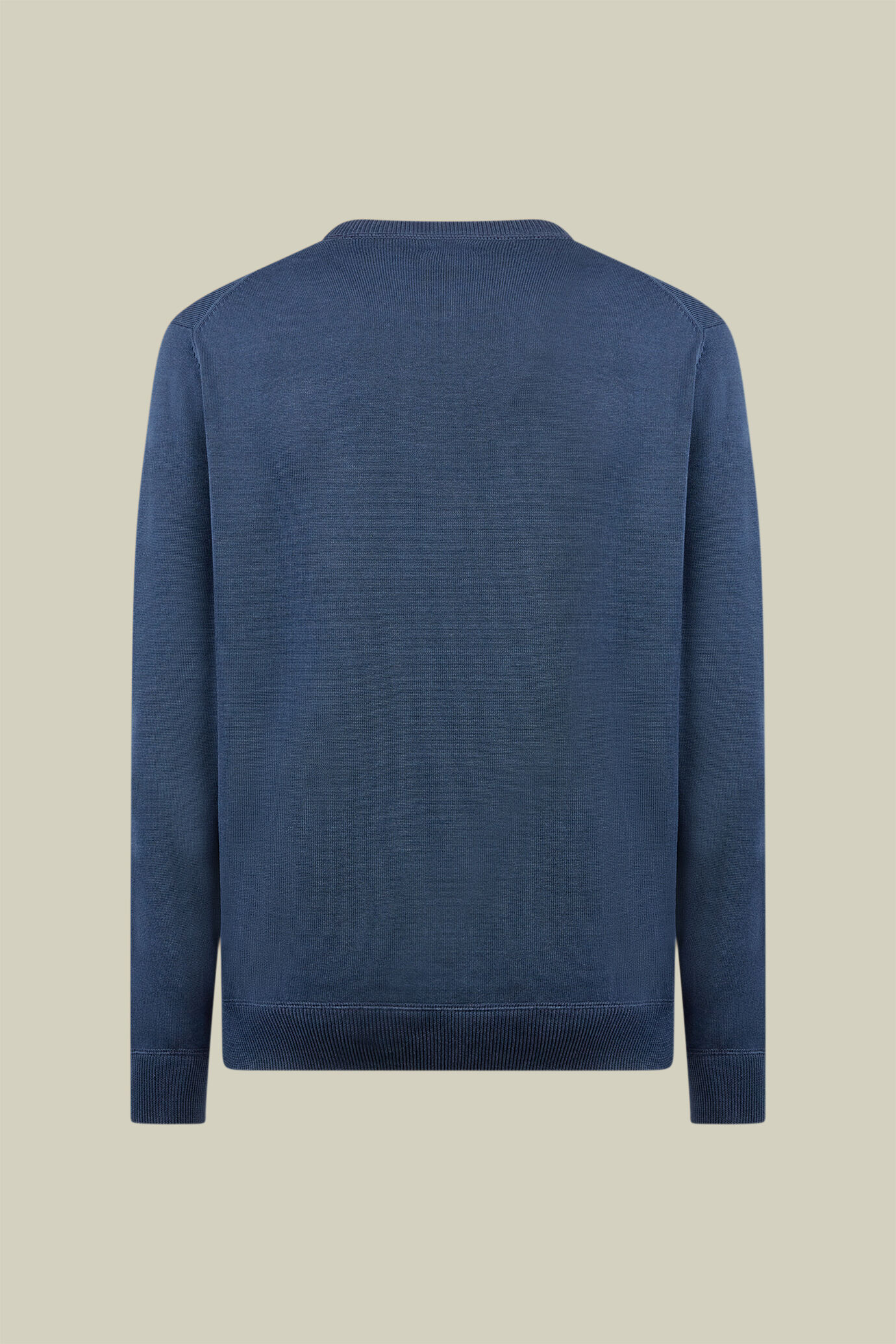Pull homme à col rond 100% coton avec détails en peluche, coupe classique image number 1