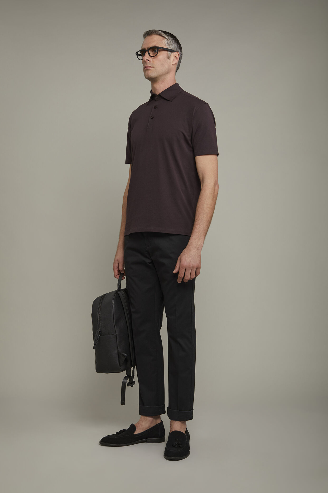 Pantalon chino classique pour homme en tissu sergé stretch coupe parfaite image number 1