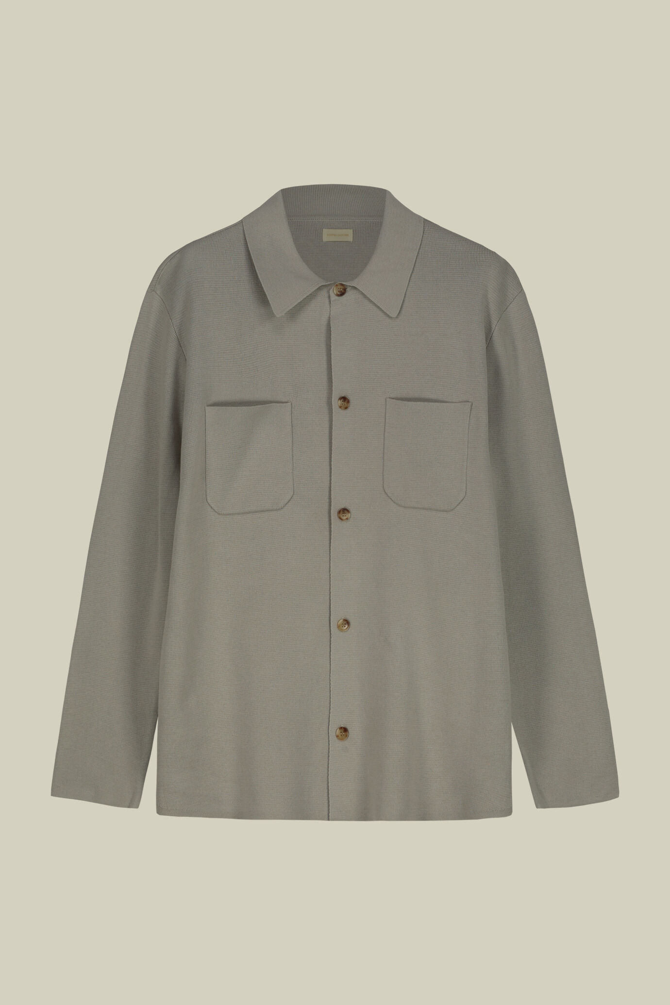 Men's shirt jacket with patch pockets, 100% cotton milano rib knit image number 4
