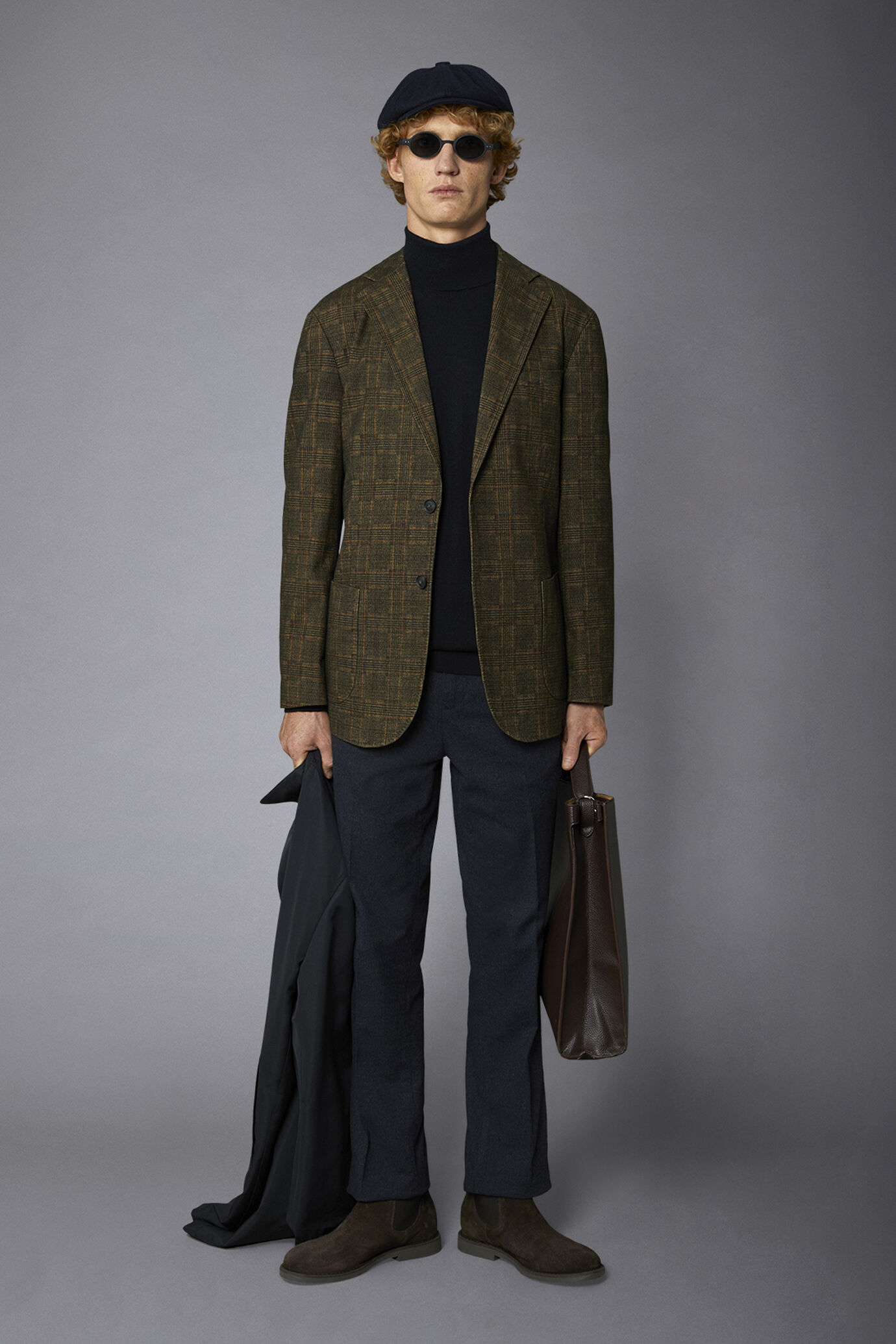 Regular fit genderless single-breasted jacket Prince of Wales fabric image number 0