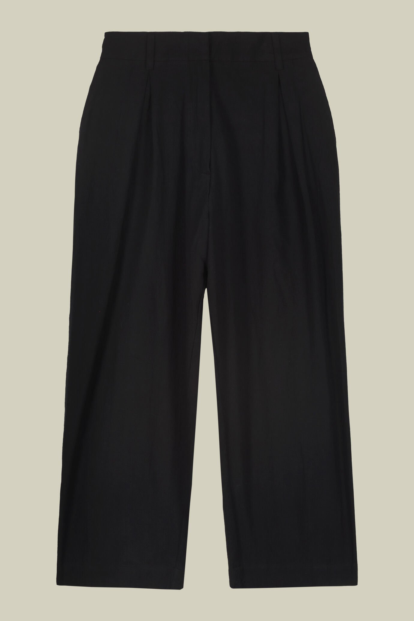 Pantalone donna ampio con due pinces 100% cotone