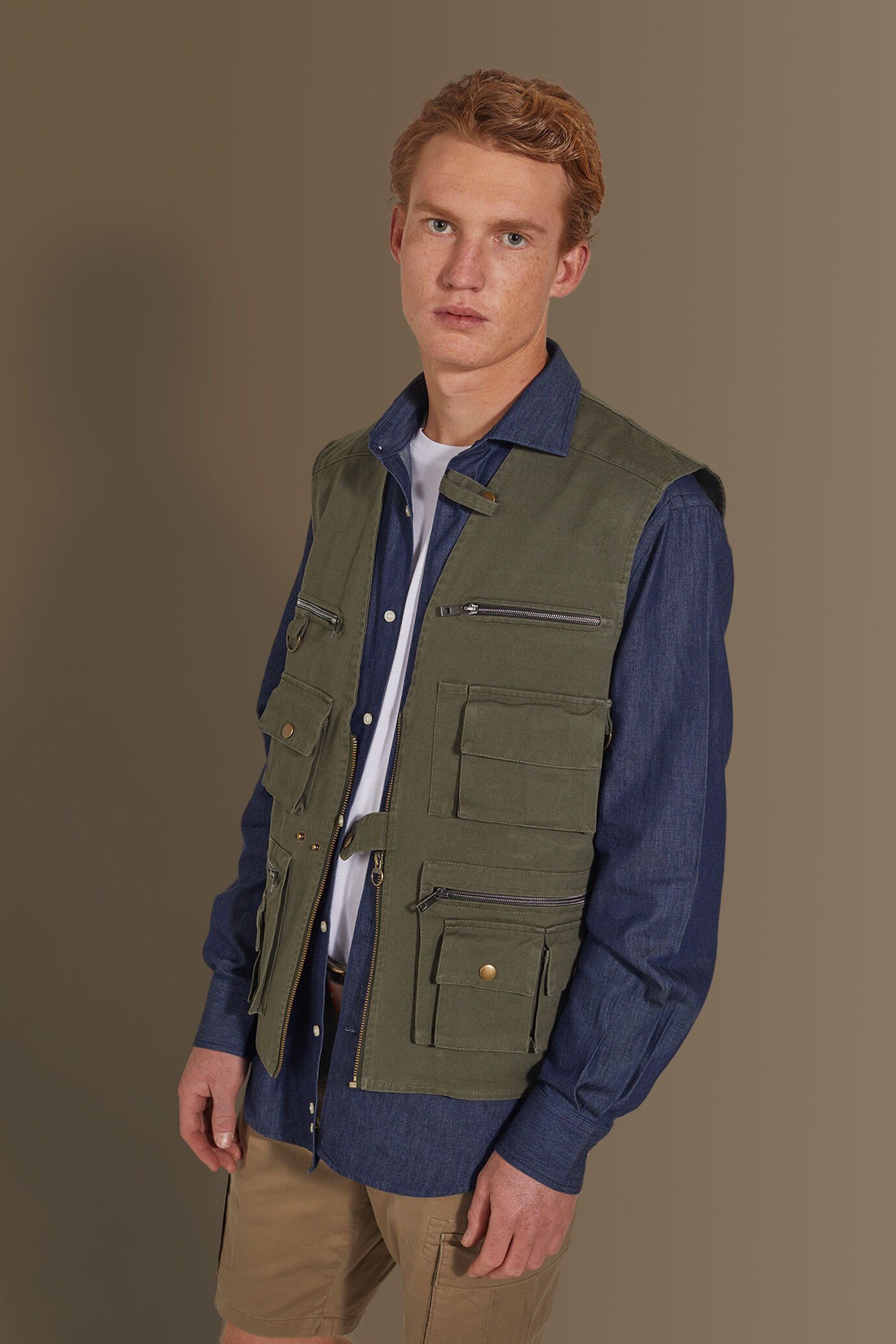 Gilet sfoderato costruzione twill uomo image number 1