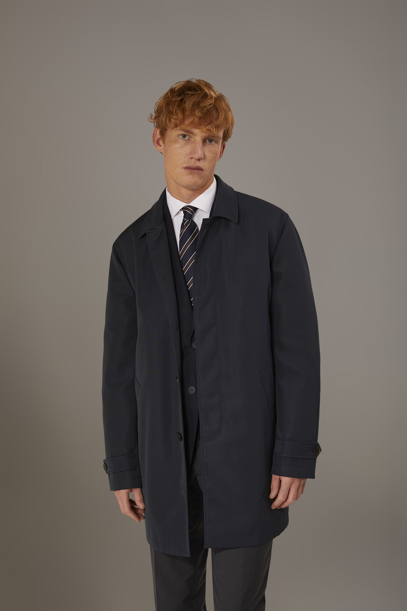 Padded raincoat in technical fabricand removable padding image number 1