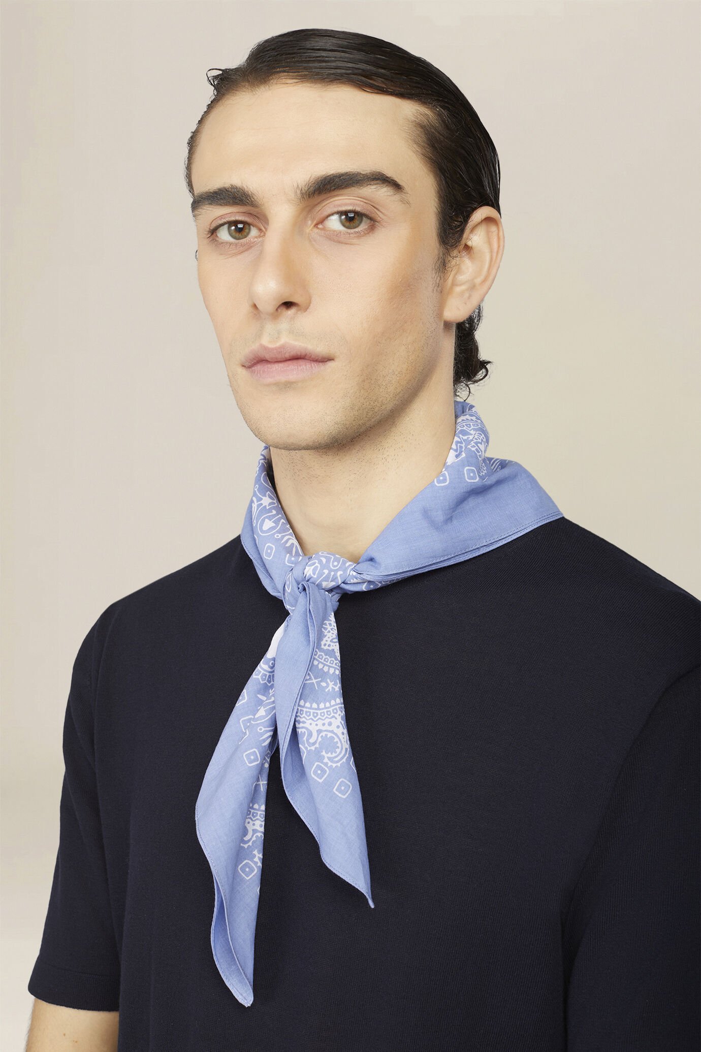 Men's 100% cotton paisley pattern scarf image number 0