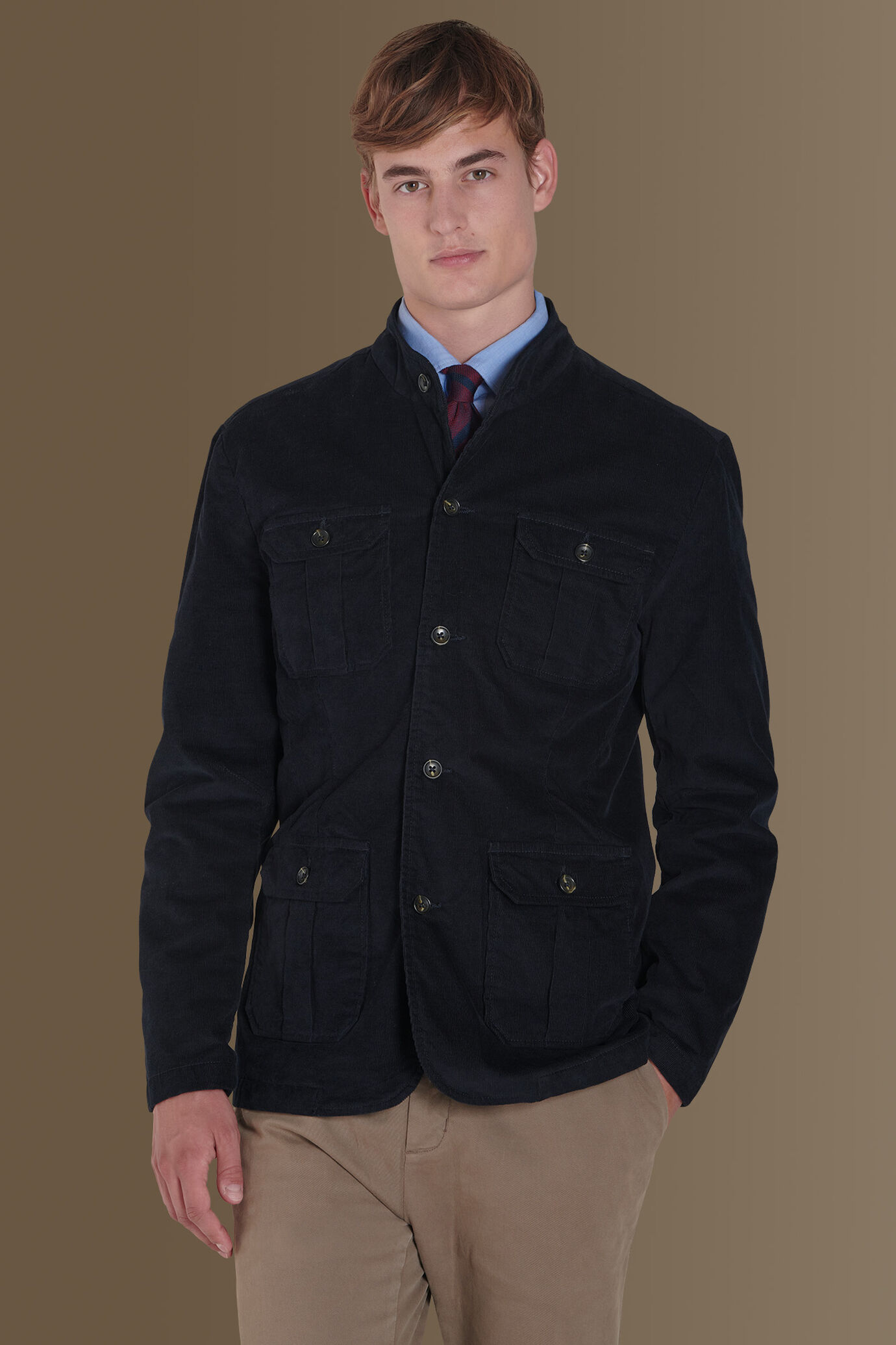 Field jacket velluto a coste misto cotone image number 1