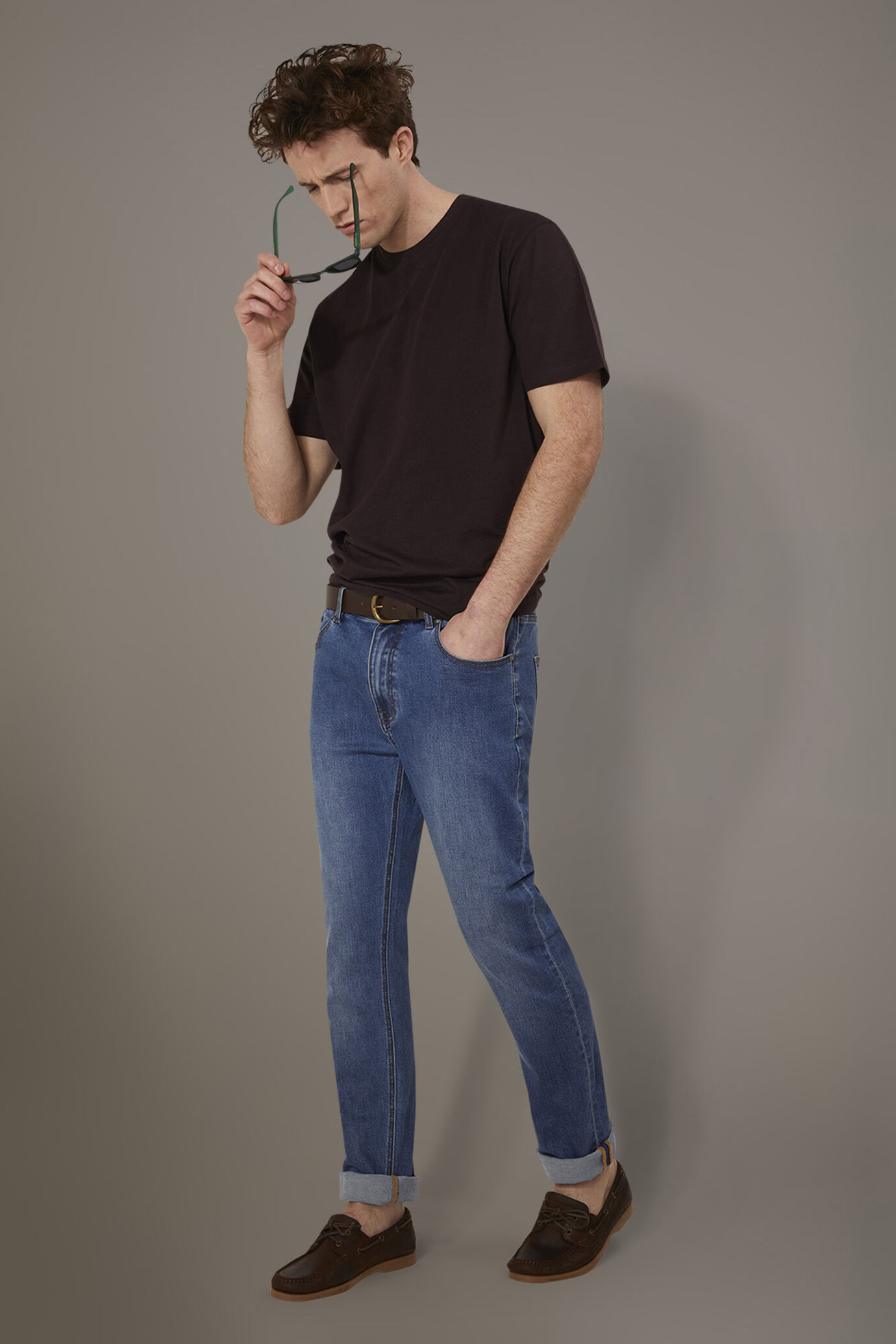 Jeans 5 tasche regular fit tessuto denim image number 1