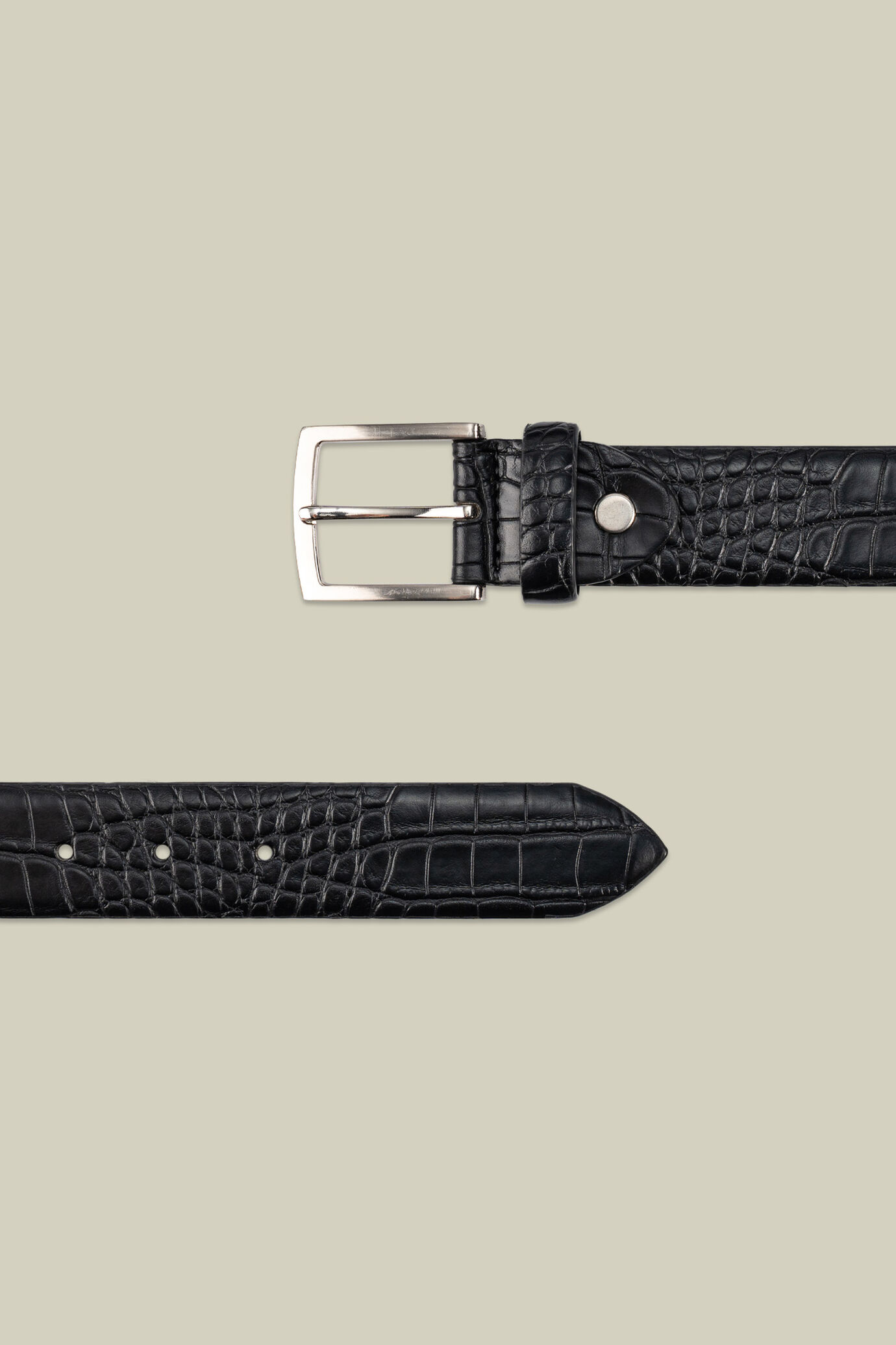 Ceinture pour homme en simili cuir effet crocodile