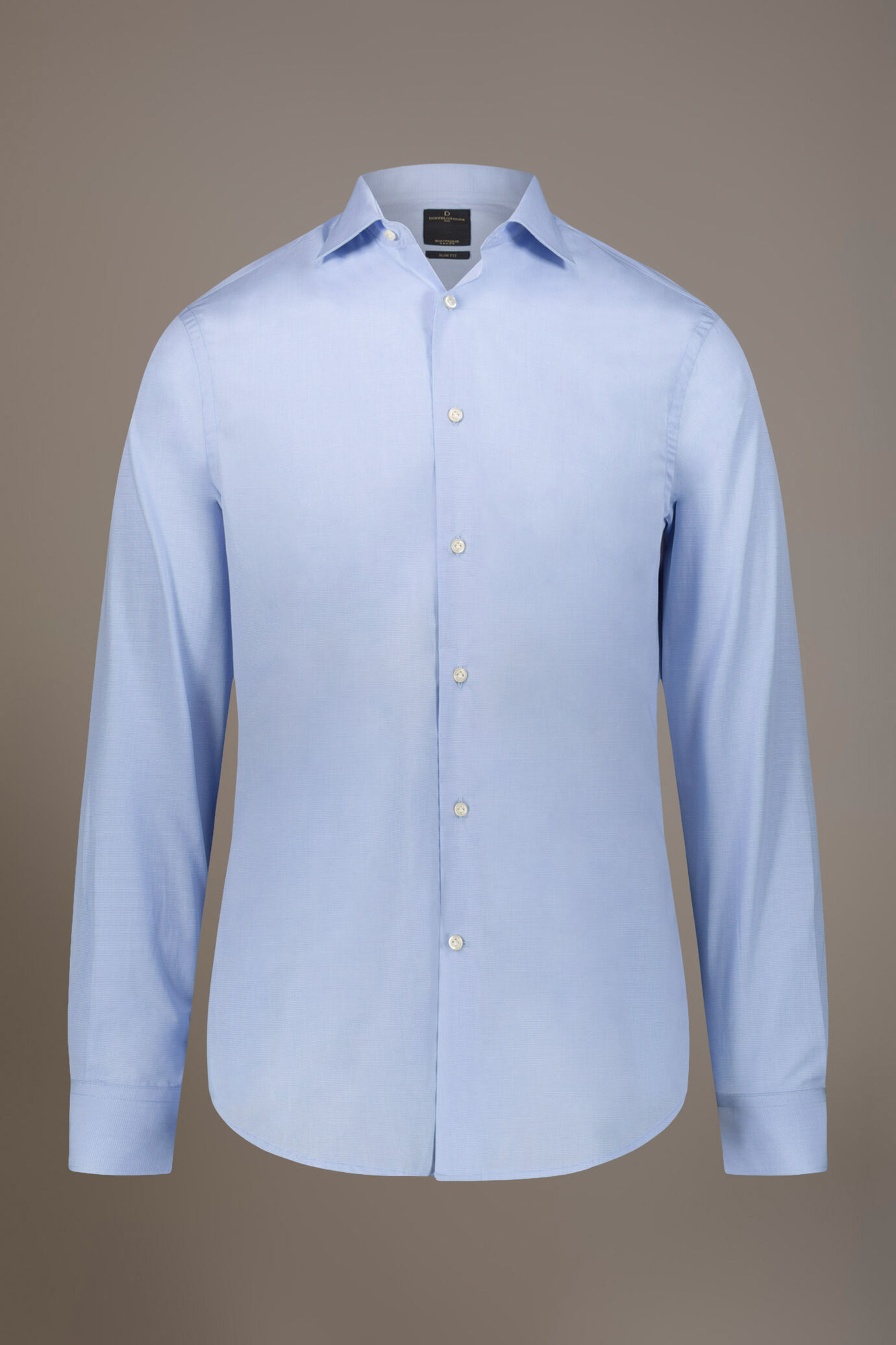 Classic shirt with french collar classic fit microcheck fabric image number 3