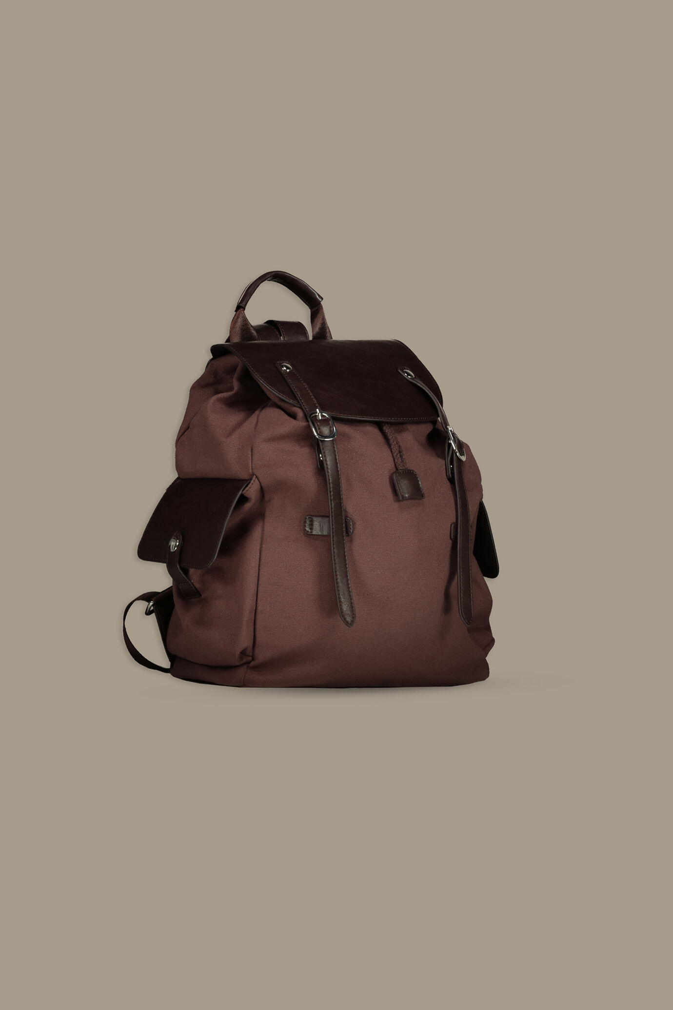 100%cotton and synthetic leather travel bag image number 1