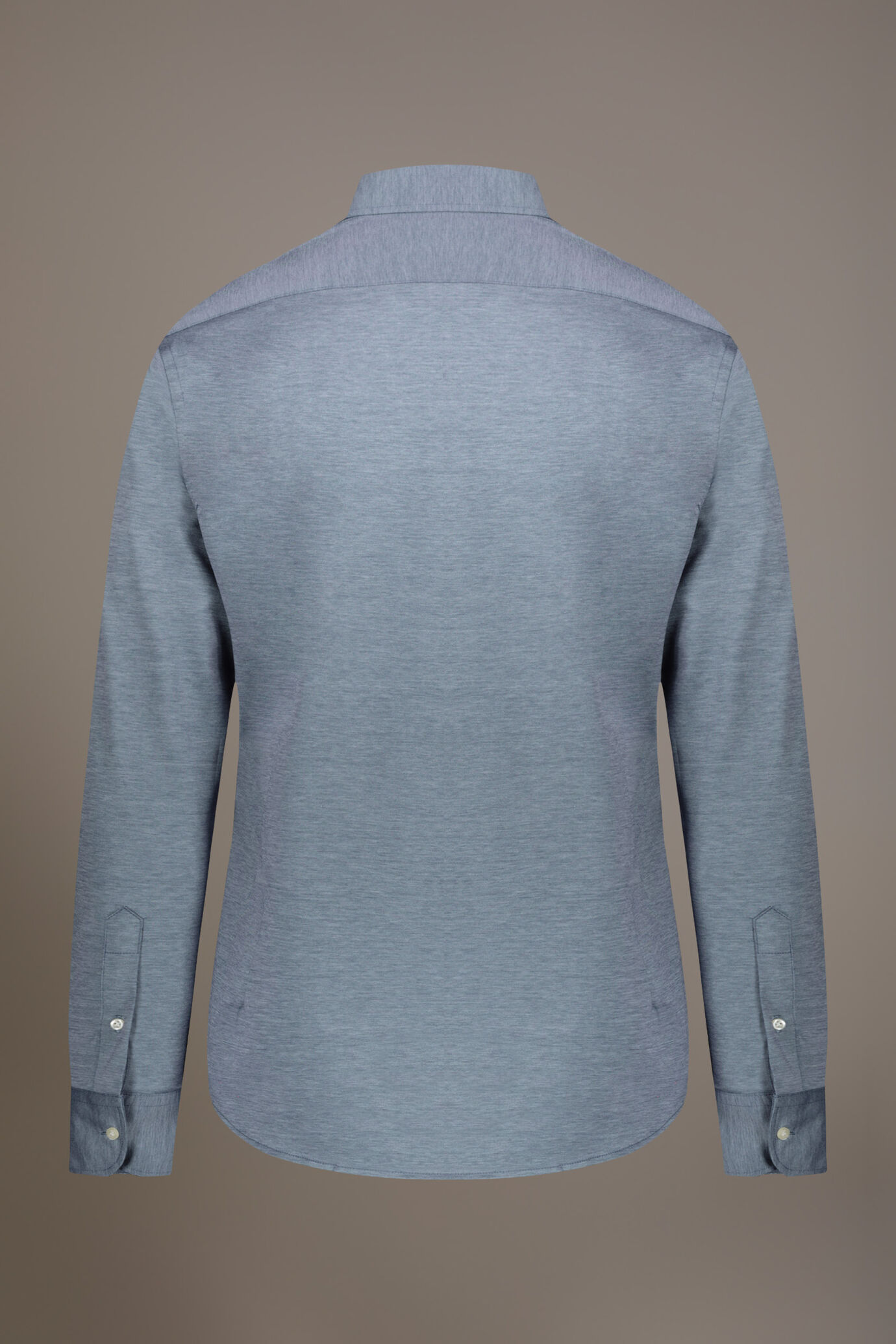 Camicia classica lavata con collo francese comfort fit tessuto jersey image number 4