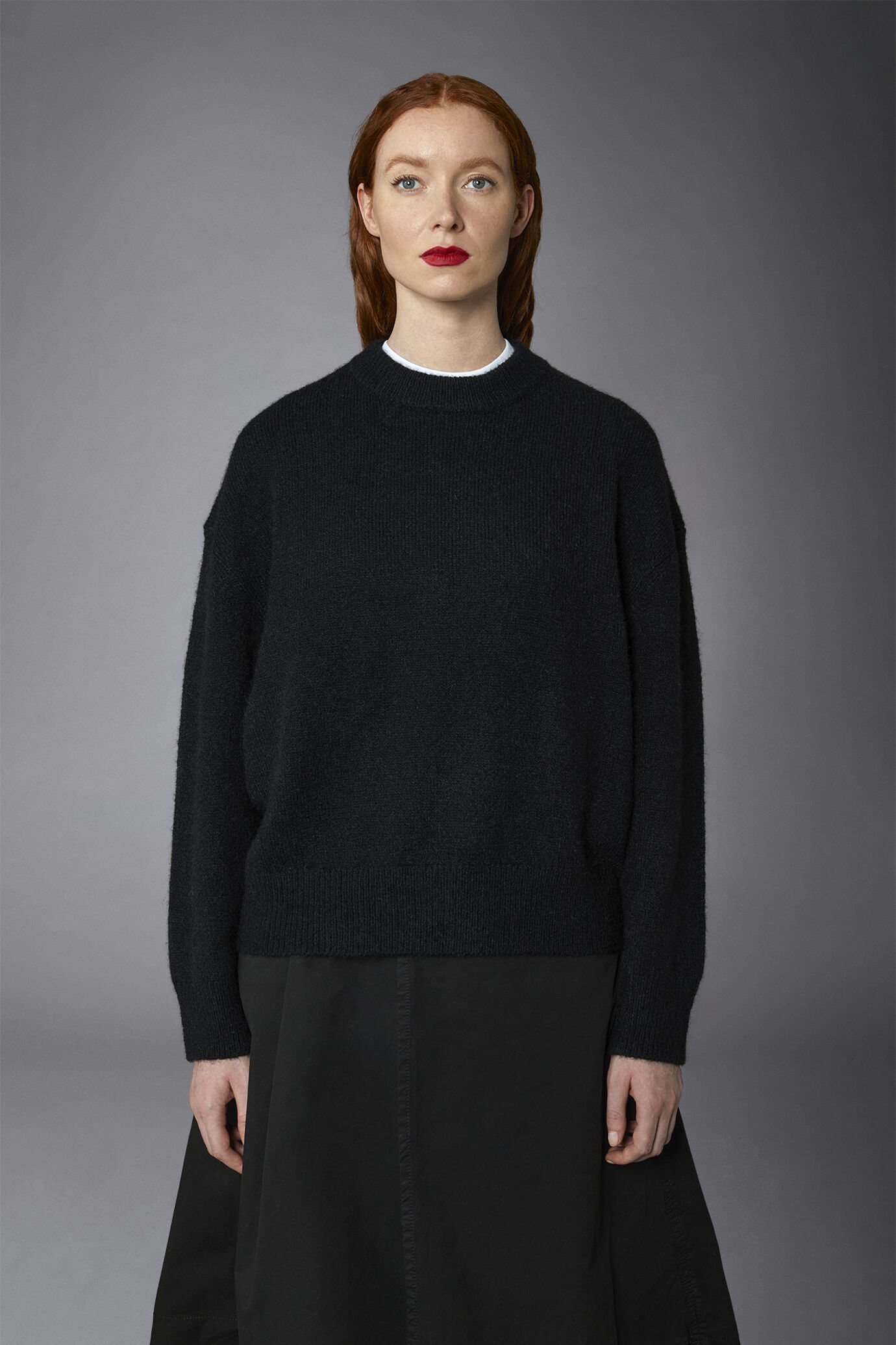 Women's wool-blend crew-neck sweater image number 2