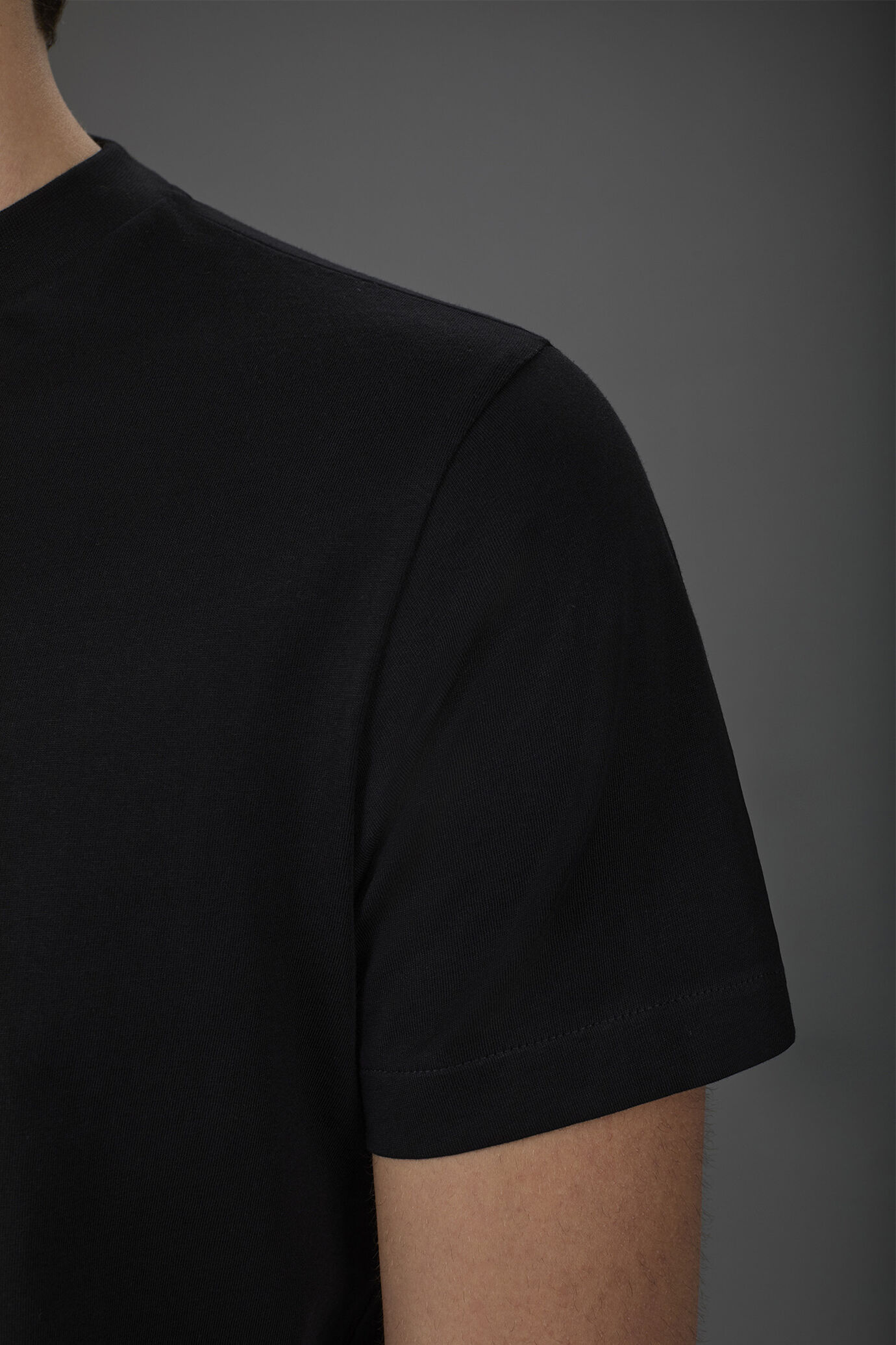 T-shirt uomo manica corta in jersey con colletto 100% cotone image number 3