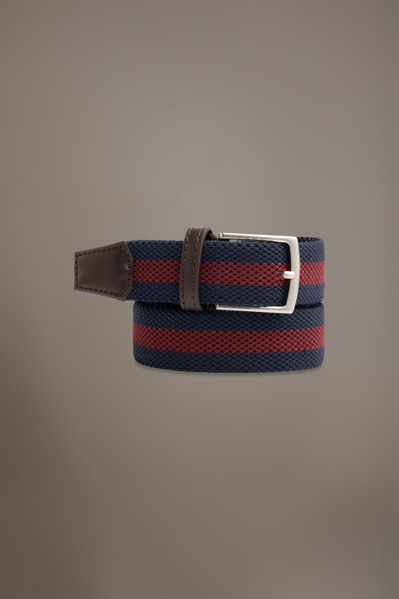 Cintura elastica intrecciata a righe bicolore uomo image number 0
