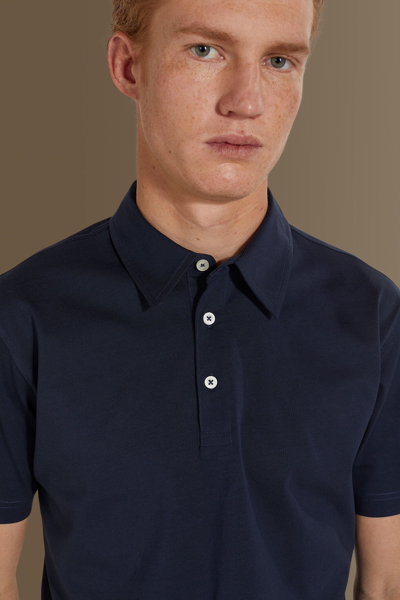 Short sleeves polo pure cotton jersey image number 1