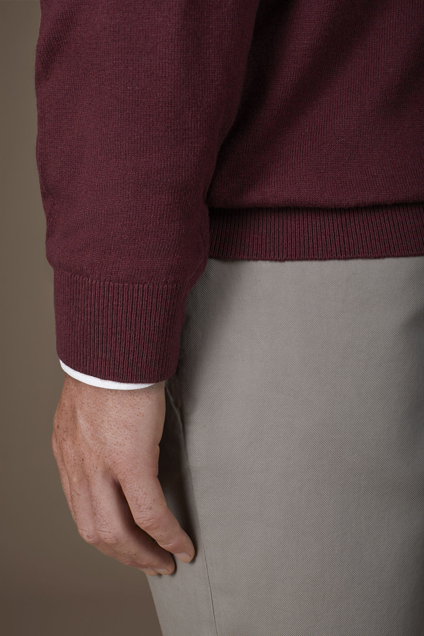 Maglia polo uomo in misto lana e cotone regular fit image number 3