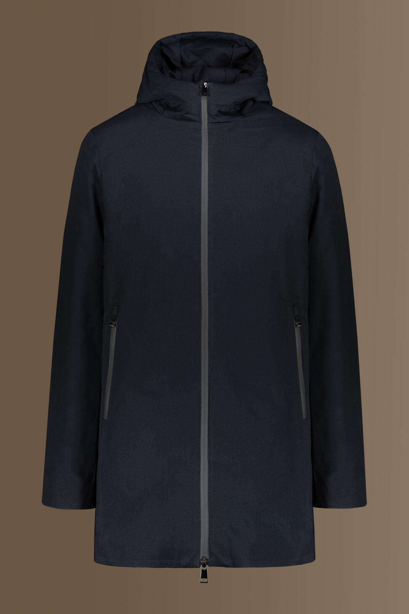 Parka uomo tecnico imbottito con zip tinta unita image number 5