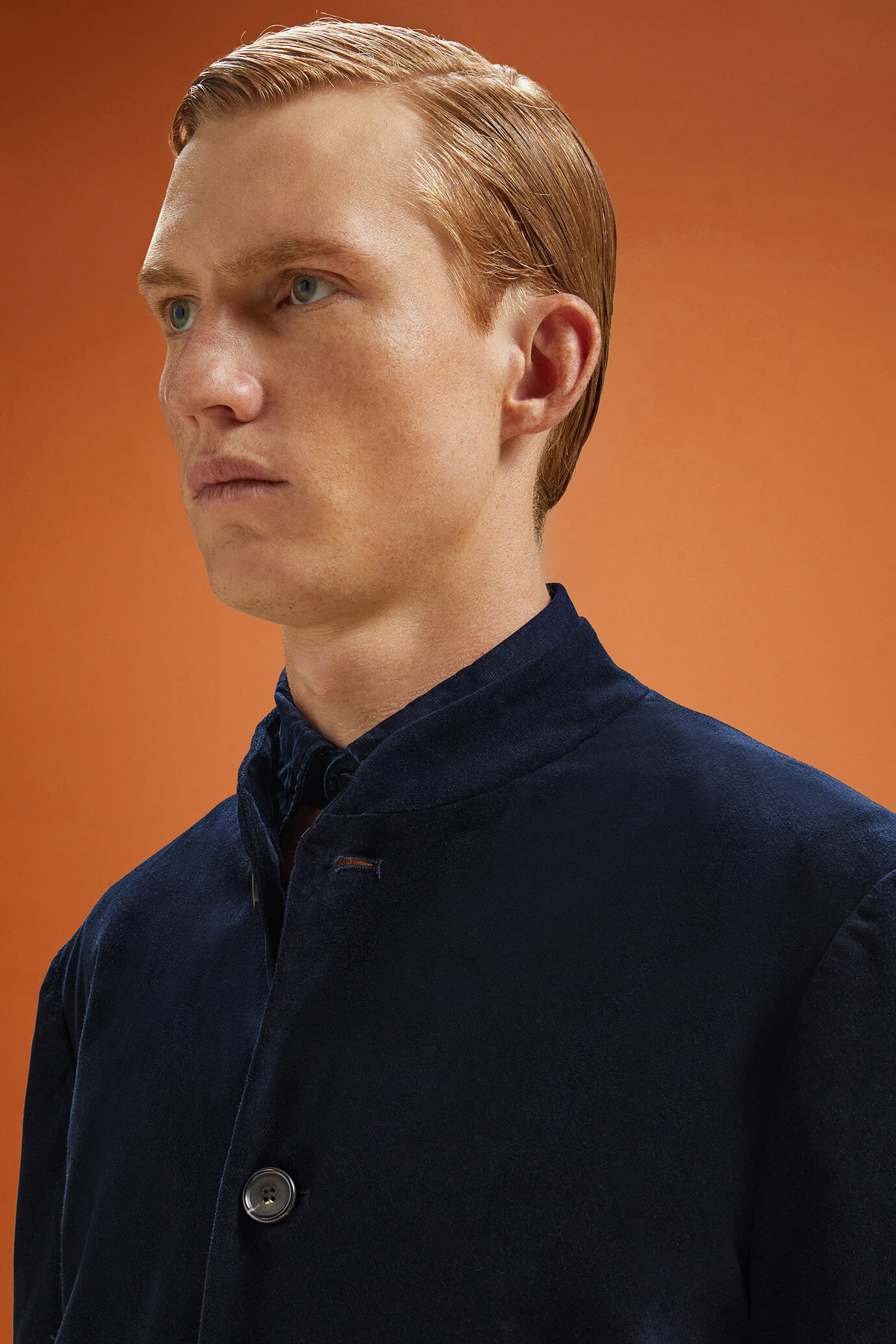 Giacca uomo con collo coreano in velluto di cotone regular fit image number 3