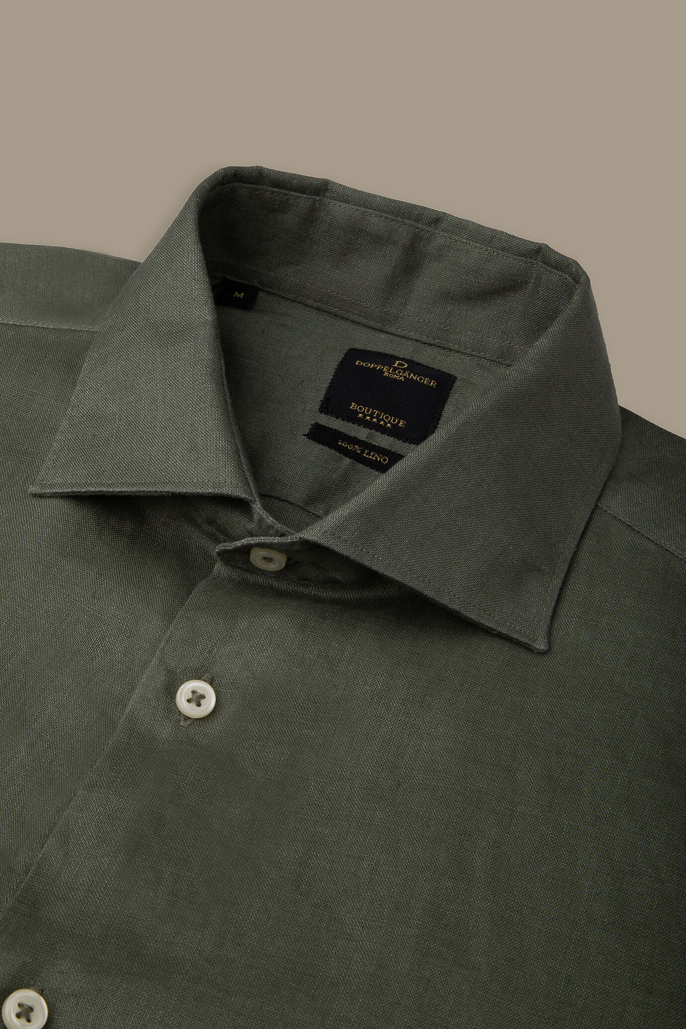 Camicia casual uomo collo francese tinta unita 100% lino image number 3